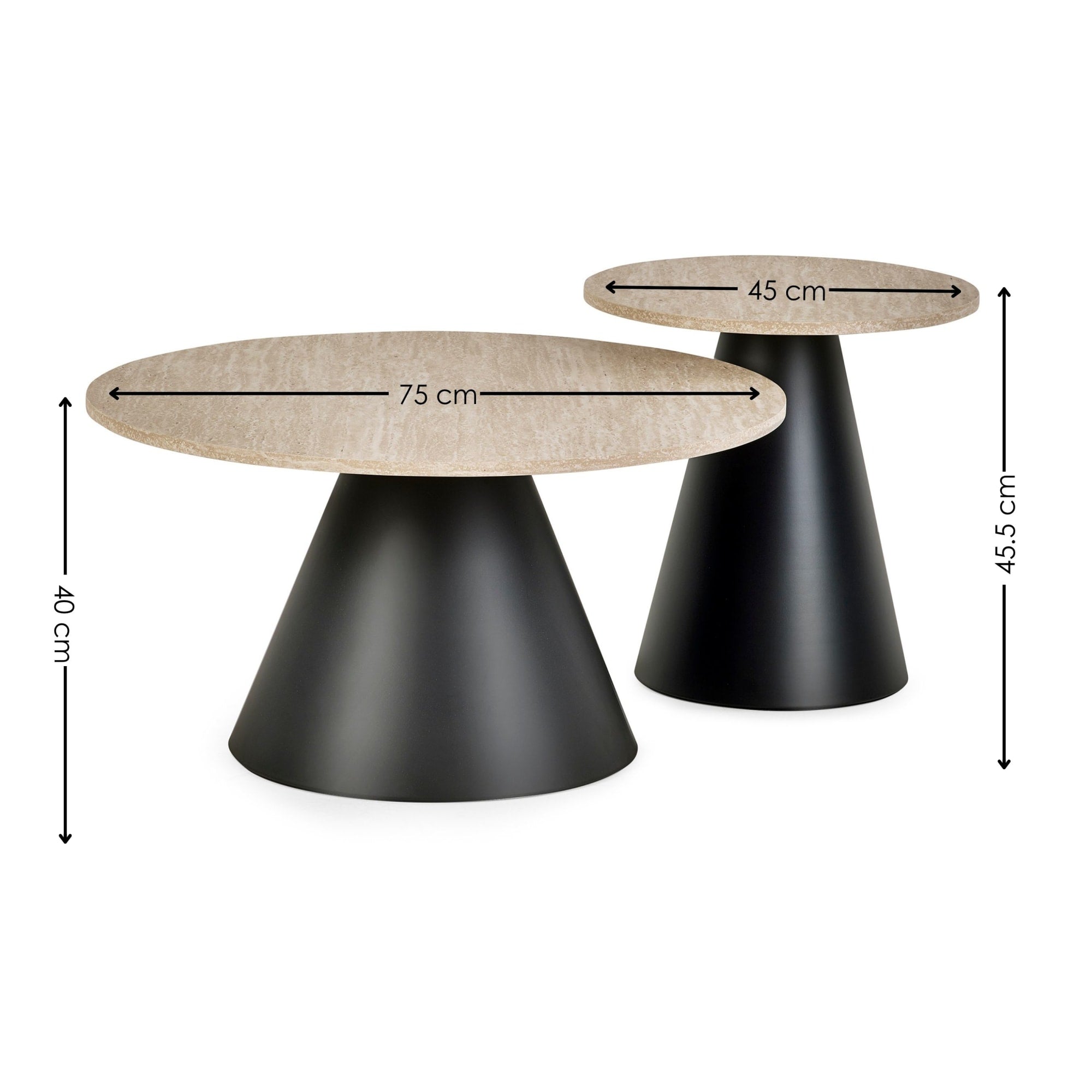 Elgon Travertine Effect Coffee and Lamp Table Set