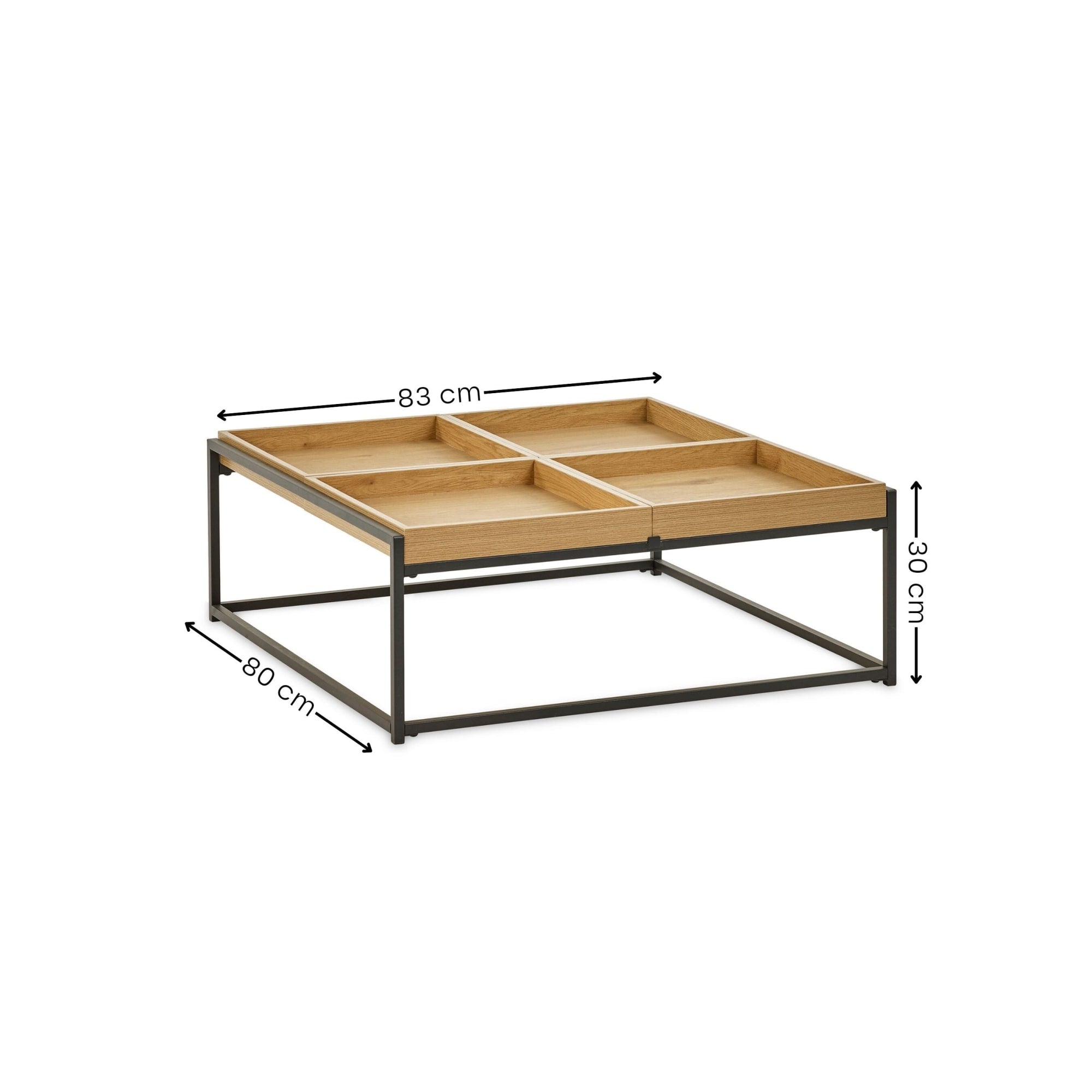Ezra 83cm Square Tray Coffee Table