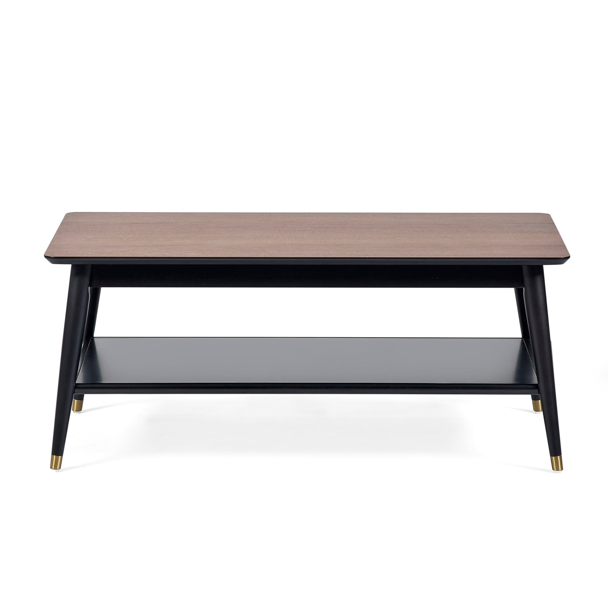Findlay Coffee Table With Shelf - Walnut & Black