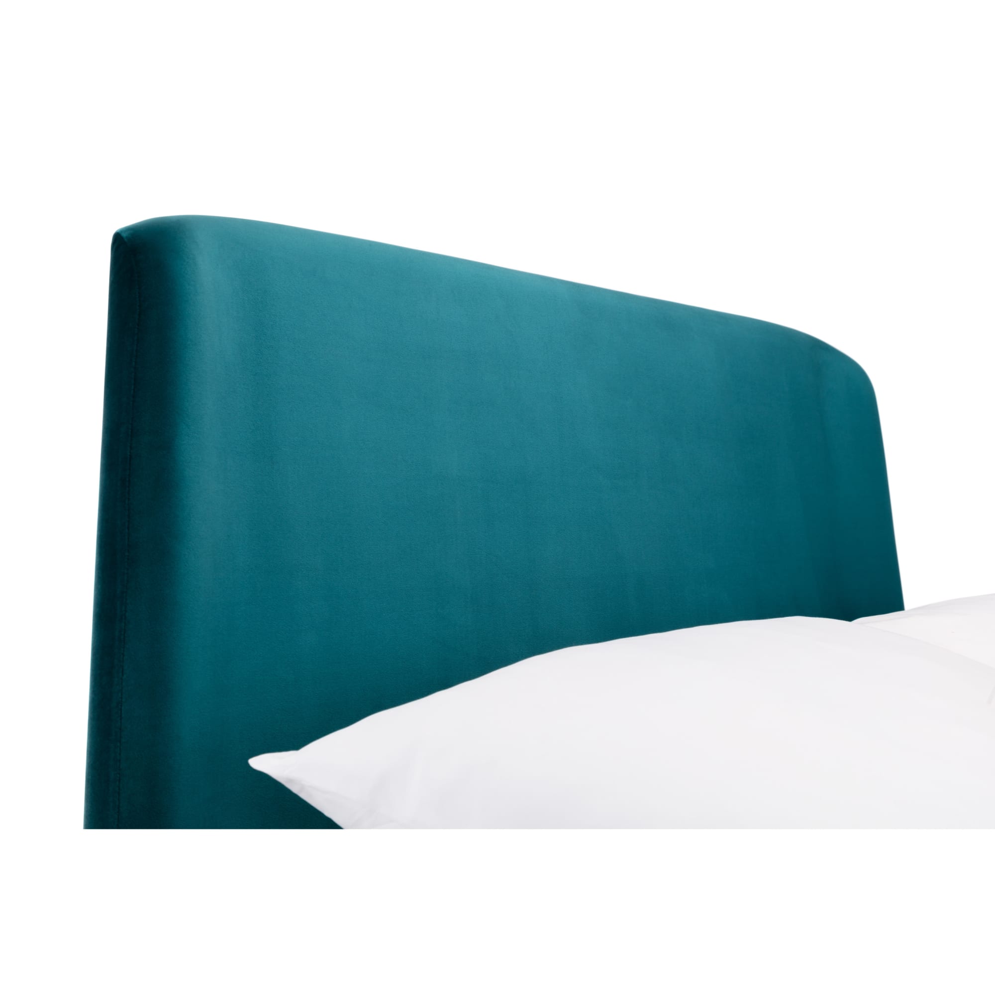 Frida Curved Velvet 135cm Double Bed - Teal