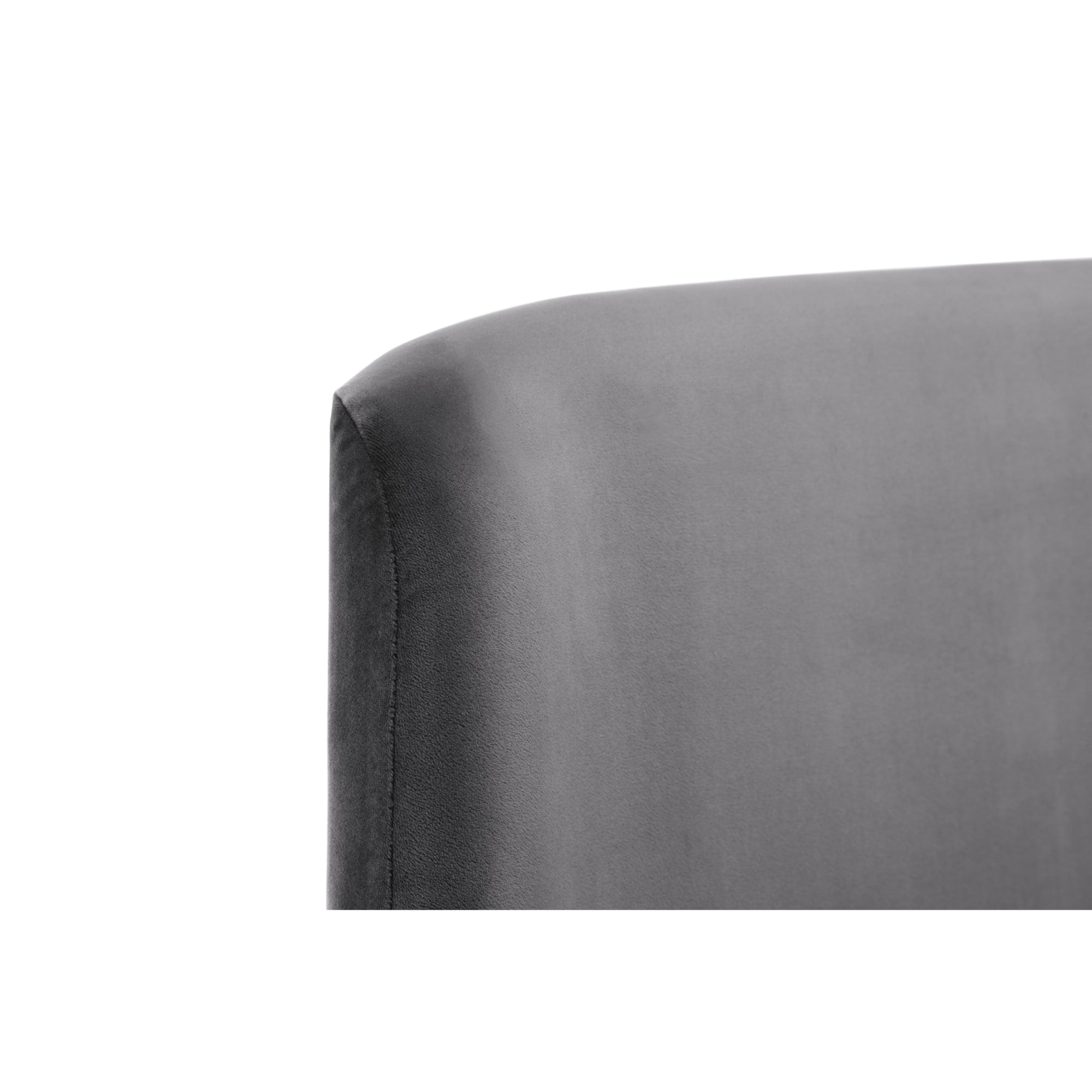 Frida Curved Velvet 135cm Double Bed - Grey