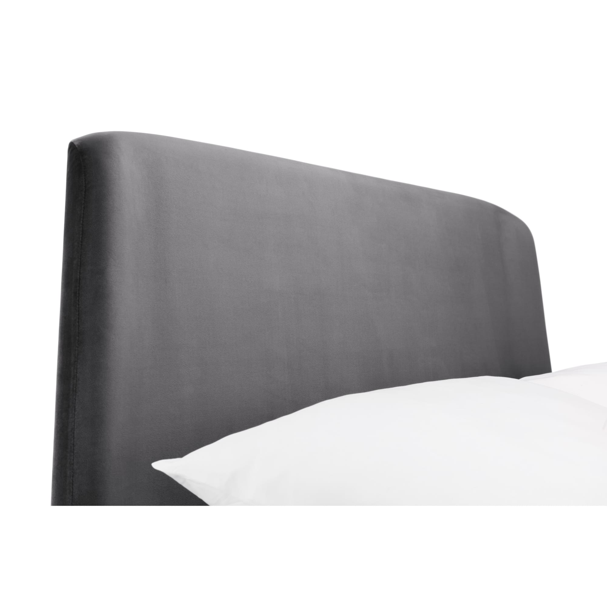 Frida Curved Velvet 135cm Double Bed - Grey