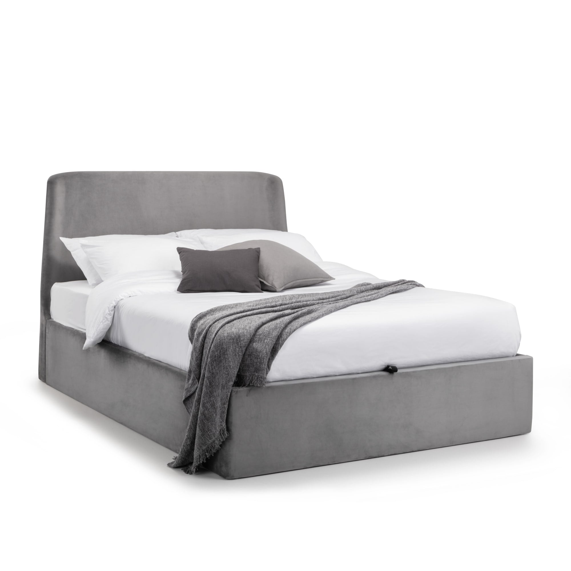 Frida Ottoman Storage 150cm King Bed - Grey