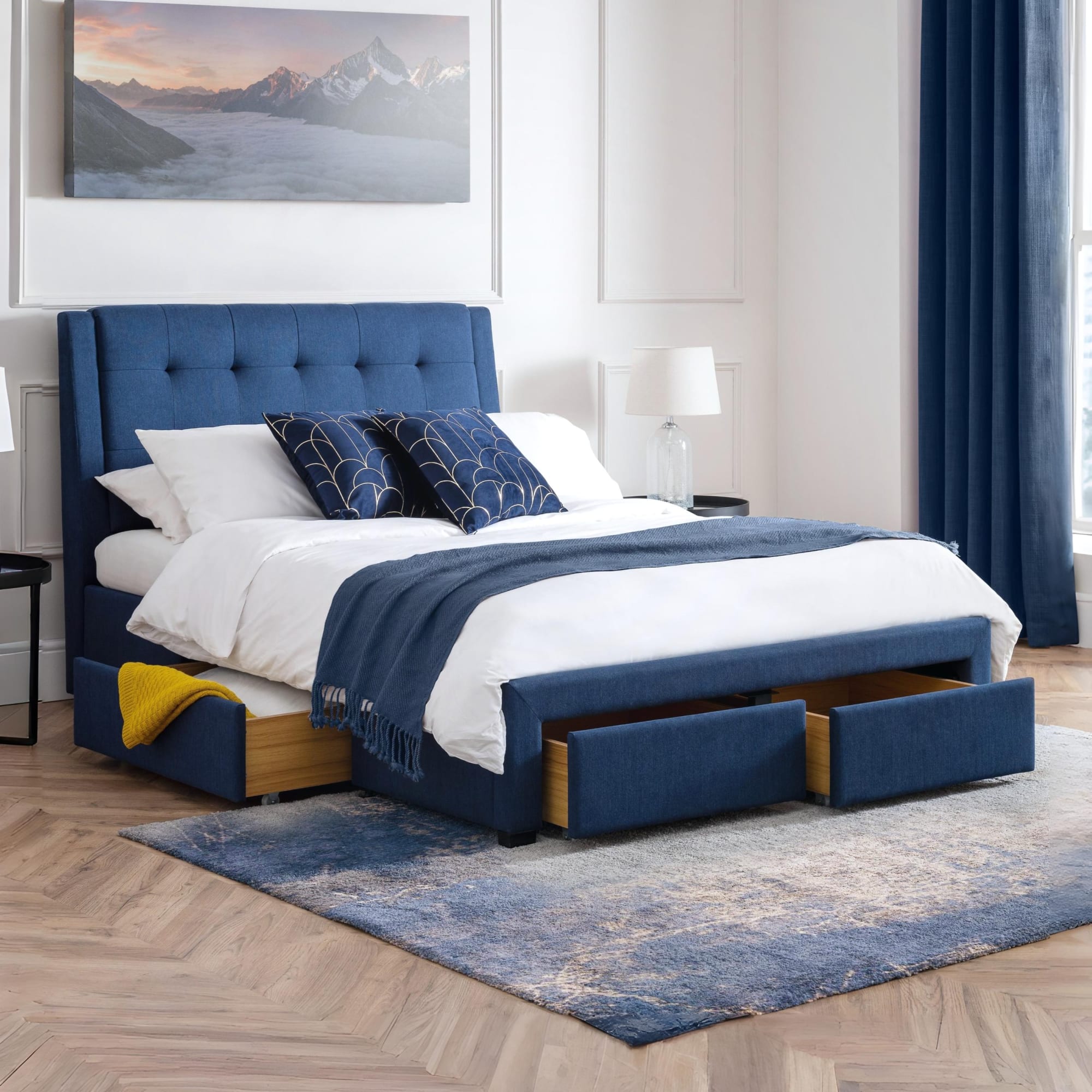 Fullerton 4 Drawer 180cm Superking Bed Blue