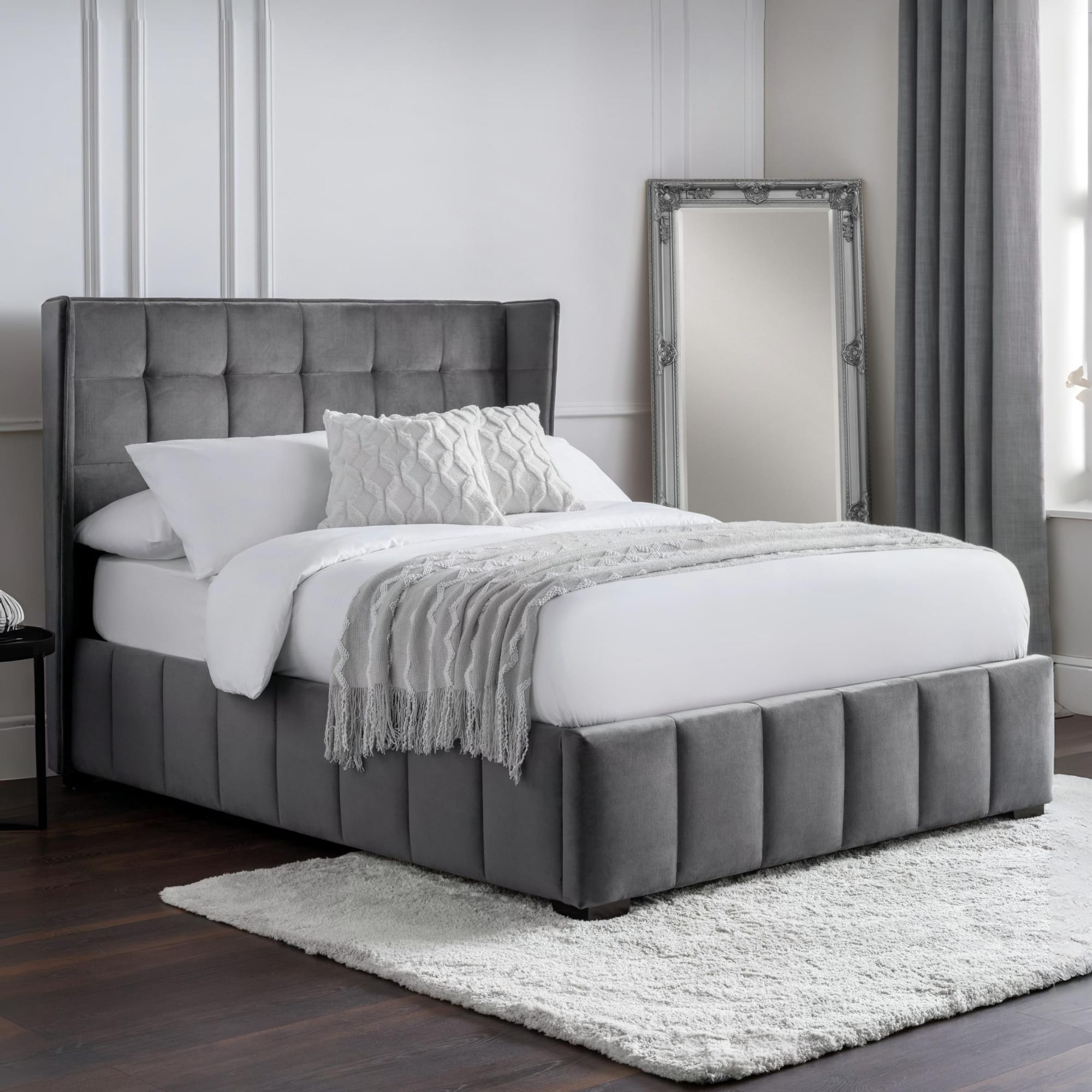 Gatsby 150cm King Bed - Light Grey
