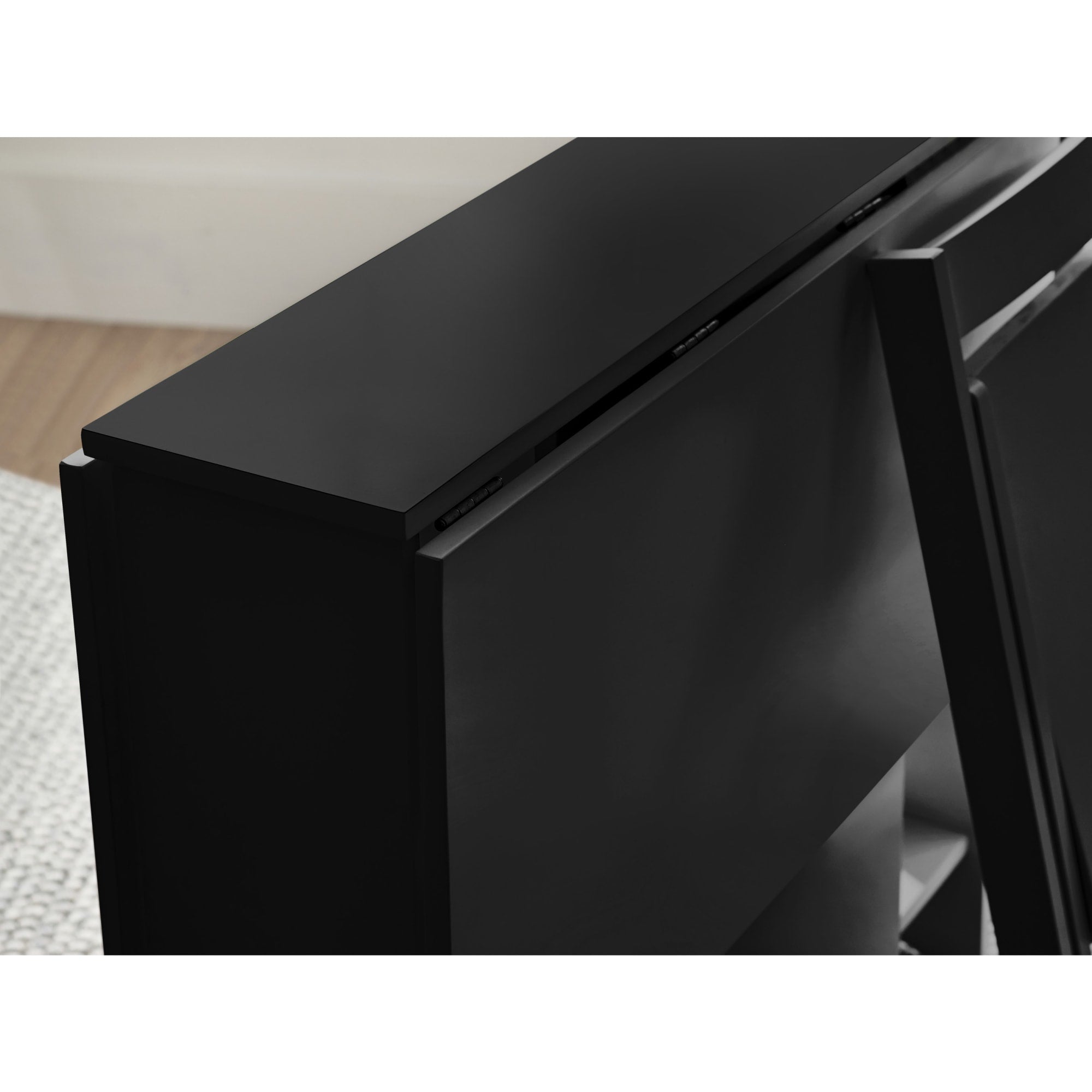 Gatan Small Gateleg Table With 2 Chairs - Black