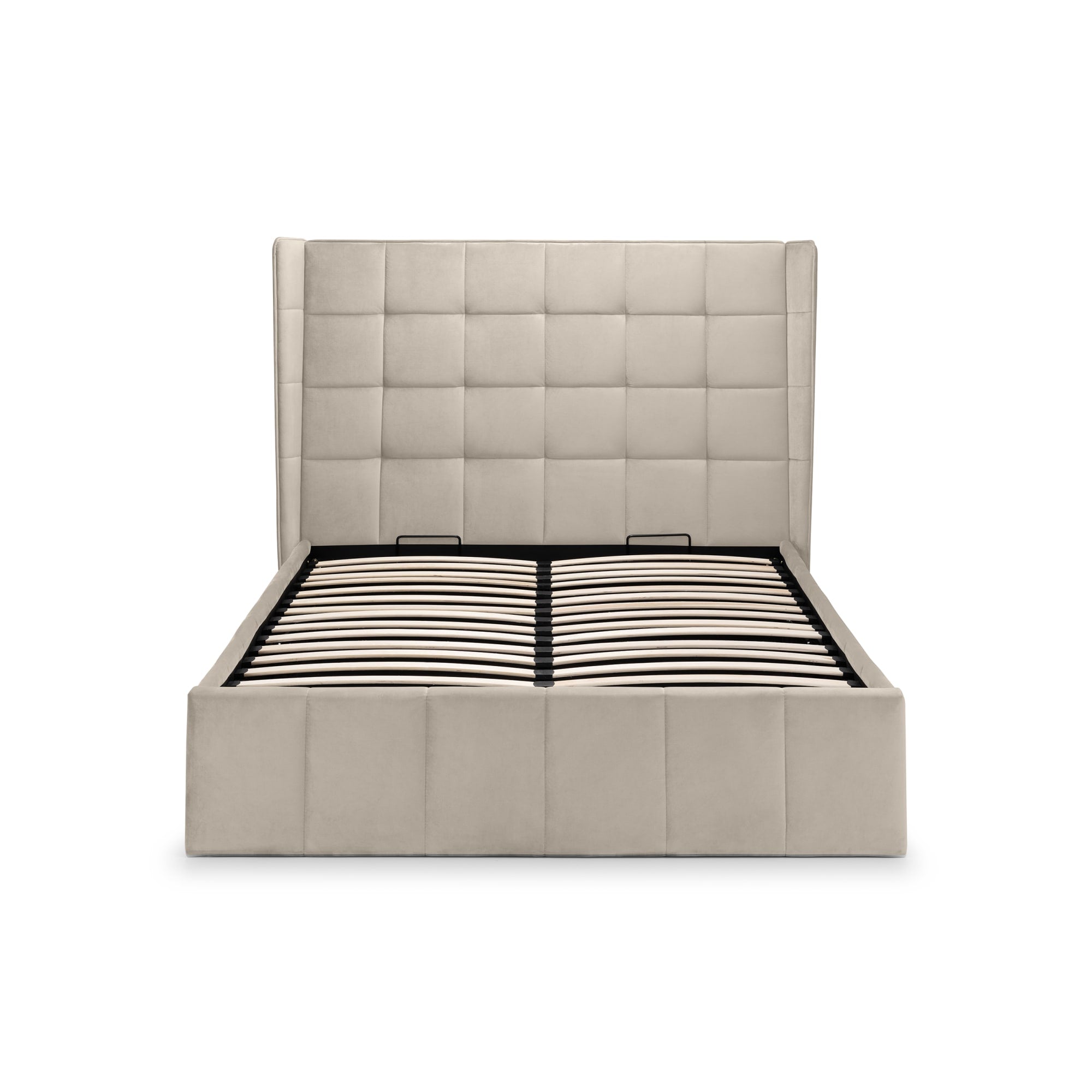 Gatsby Cream Velvet 150cm King Ottoman Storage Bed