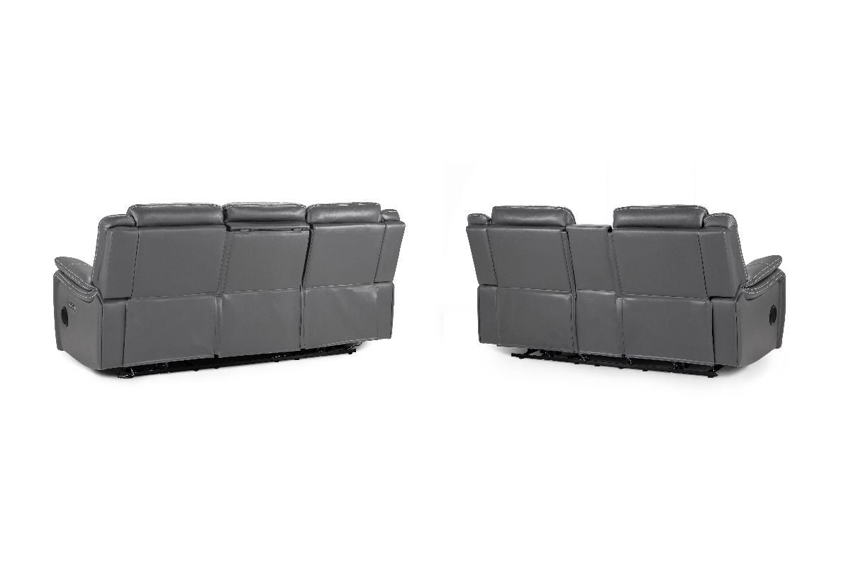 Galaxy Tech Electric Recliner Sofa Grey 3+2 Set