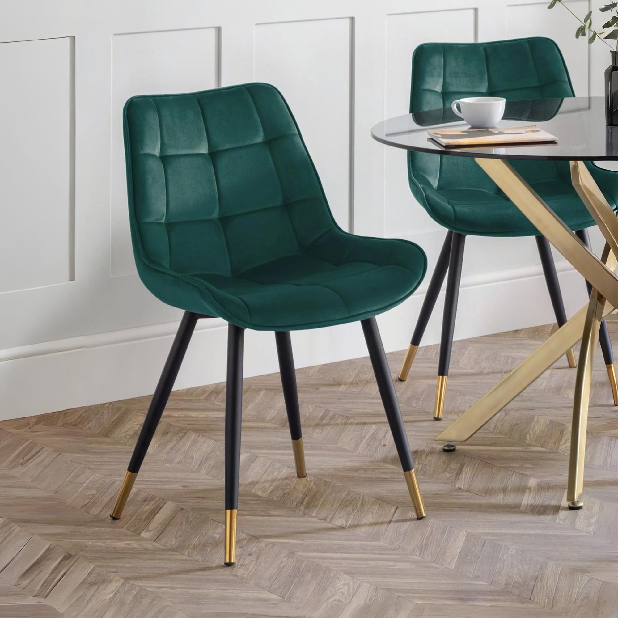 Set Of 2 Hadid Dining Chairs - Green