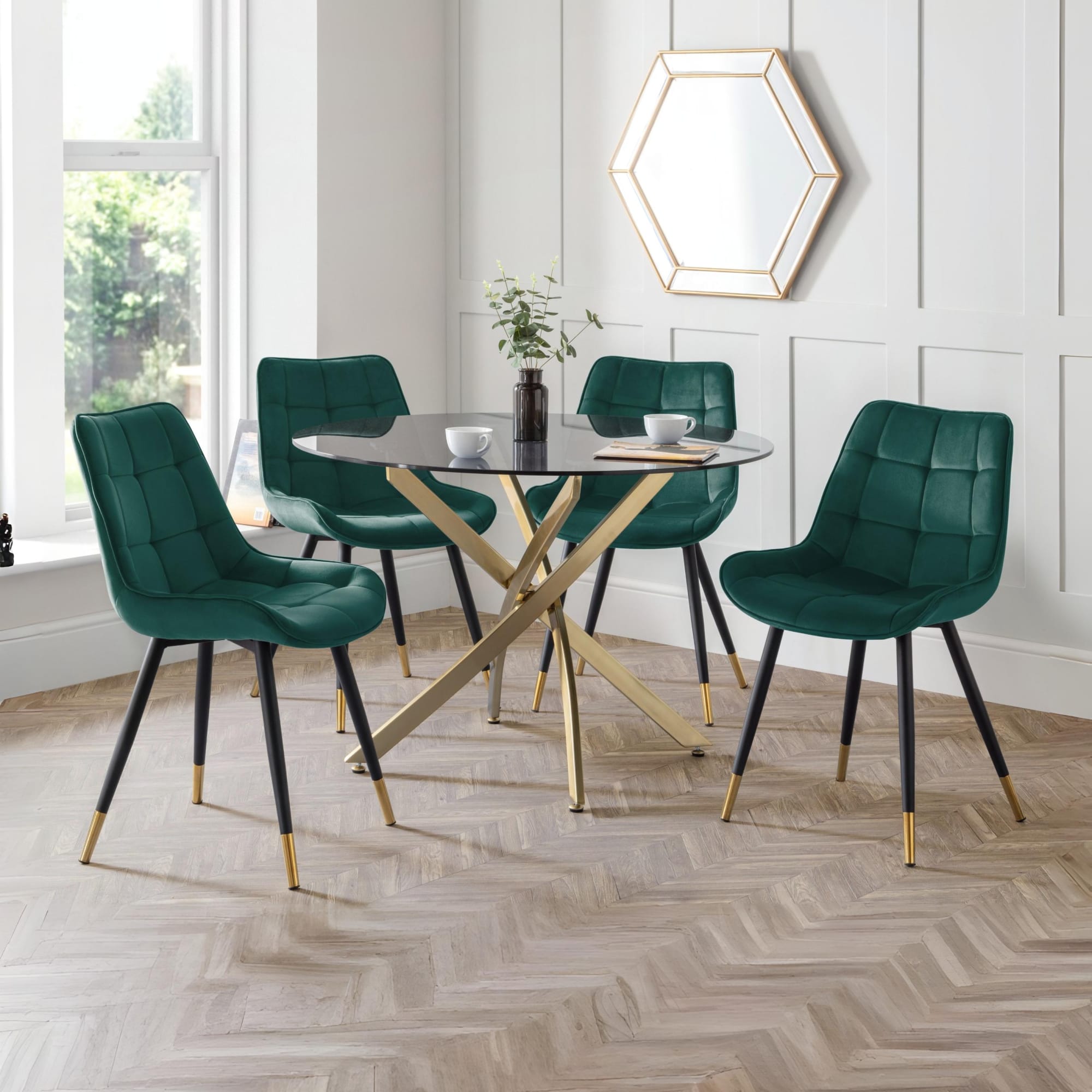 Set Of 2 Hadid Dining Chairs - Green