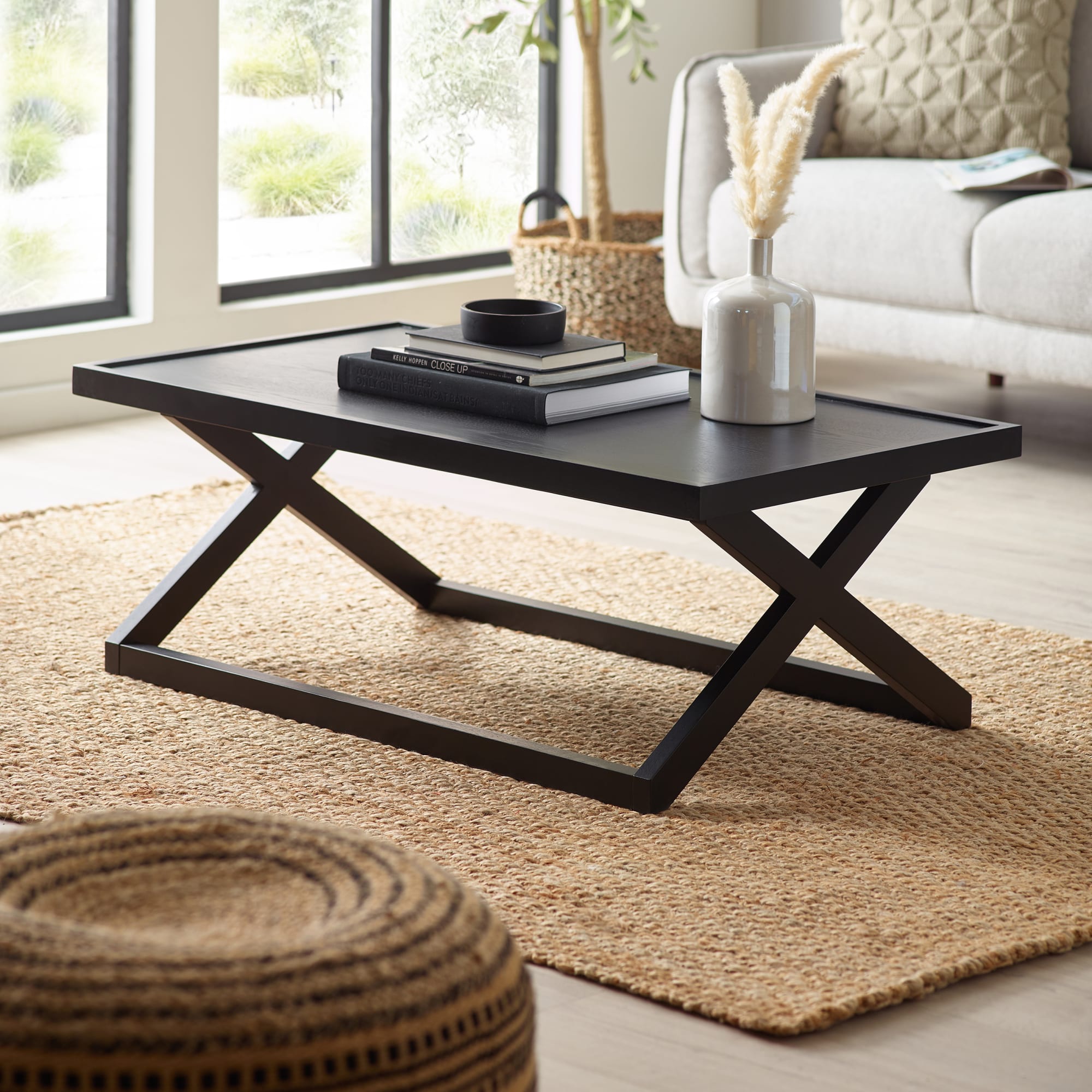 Haddon Black 110cm Coffee Table