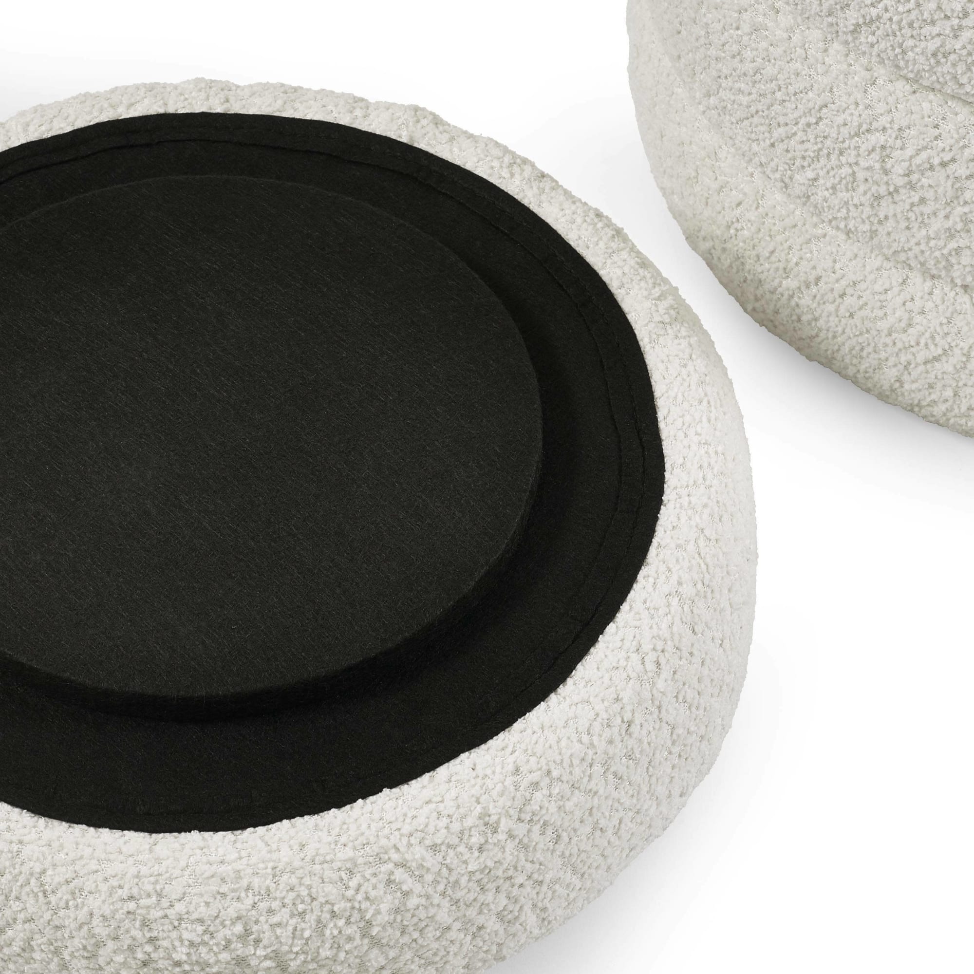 Hailey Ivory Boucl�� Upholstered 40cm Storage Stool