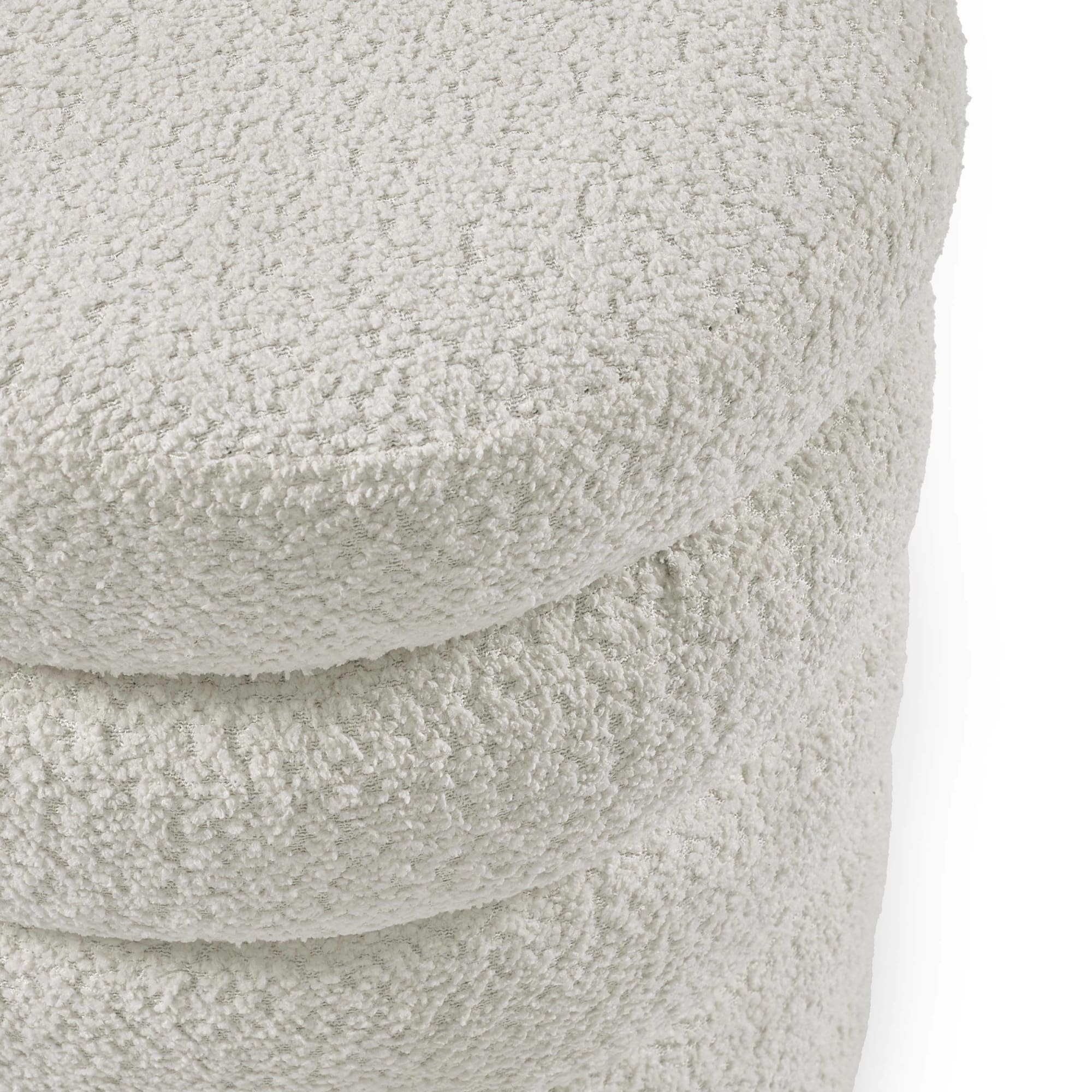 Hailey Ivory Boucl�� Upholstered 40cm Storage Stool