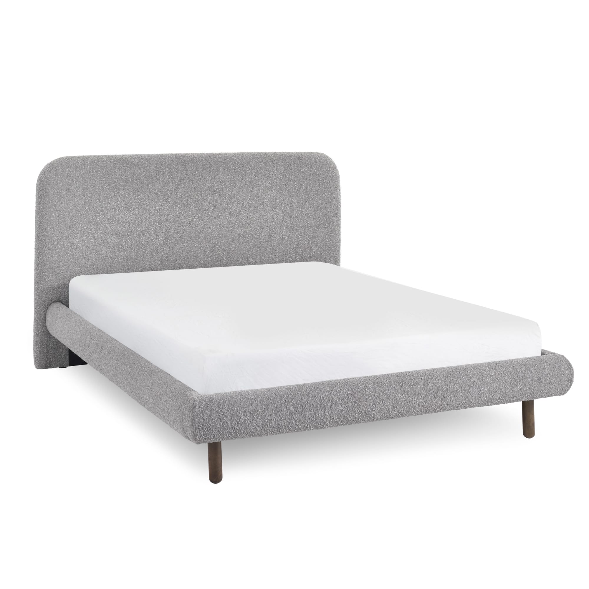 Hannah Double Bed 135Cm - Grey Boucle