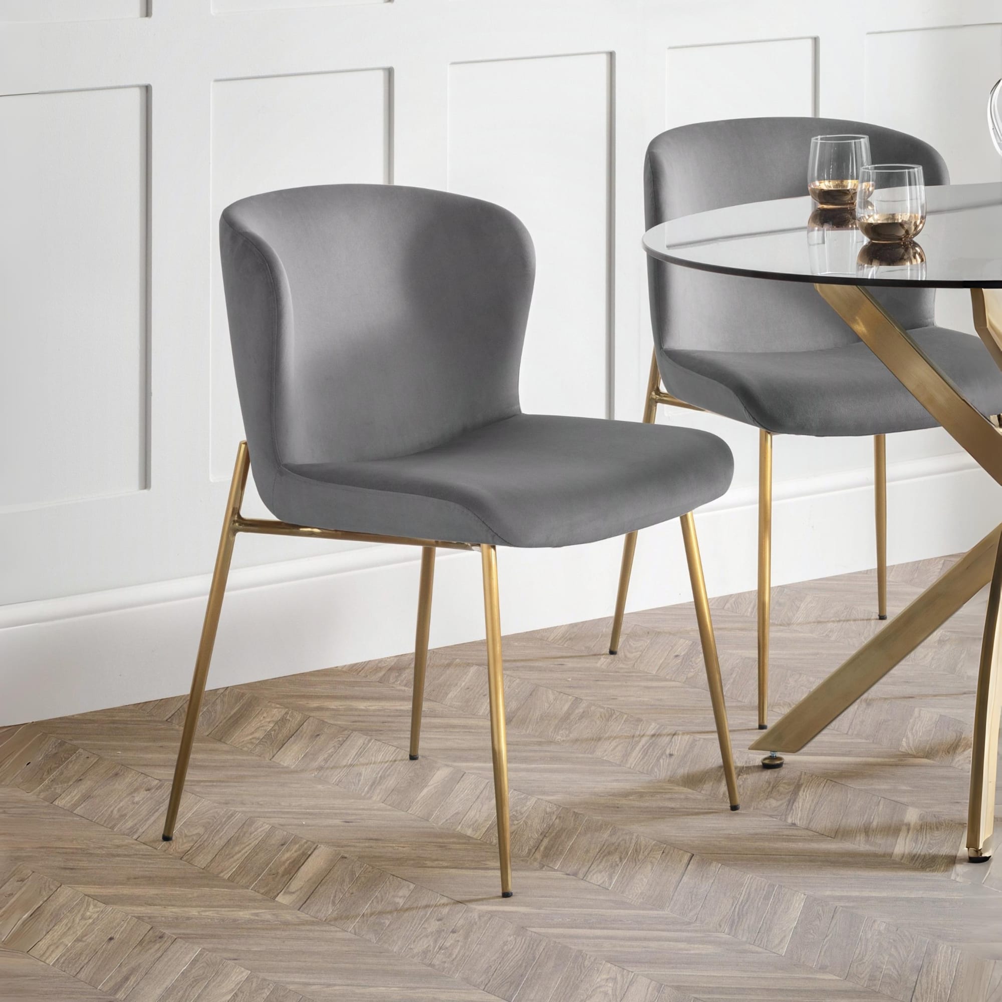 Set Of 2 Harper Dining Chairs - Grey