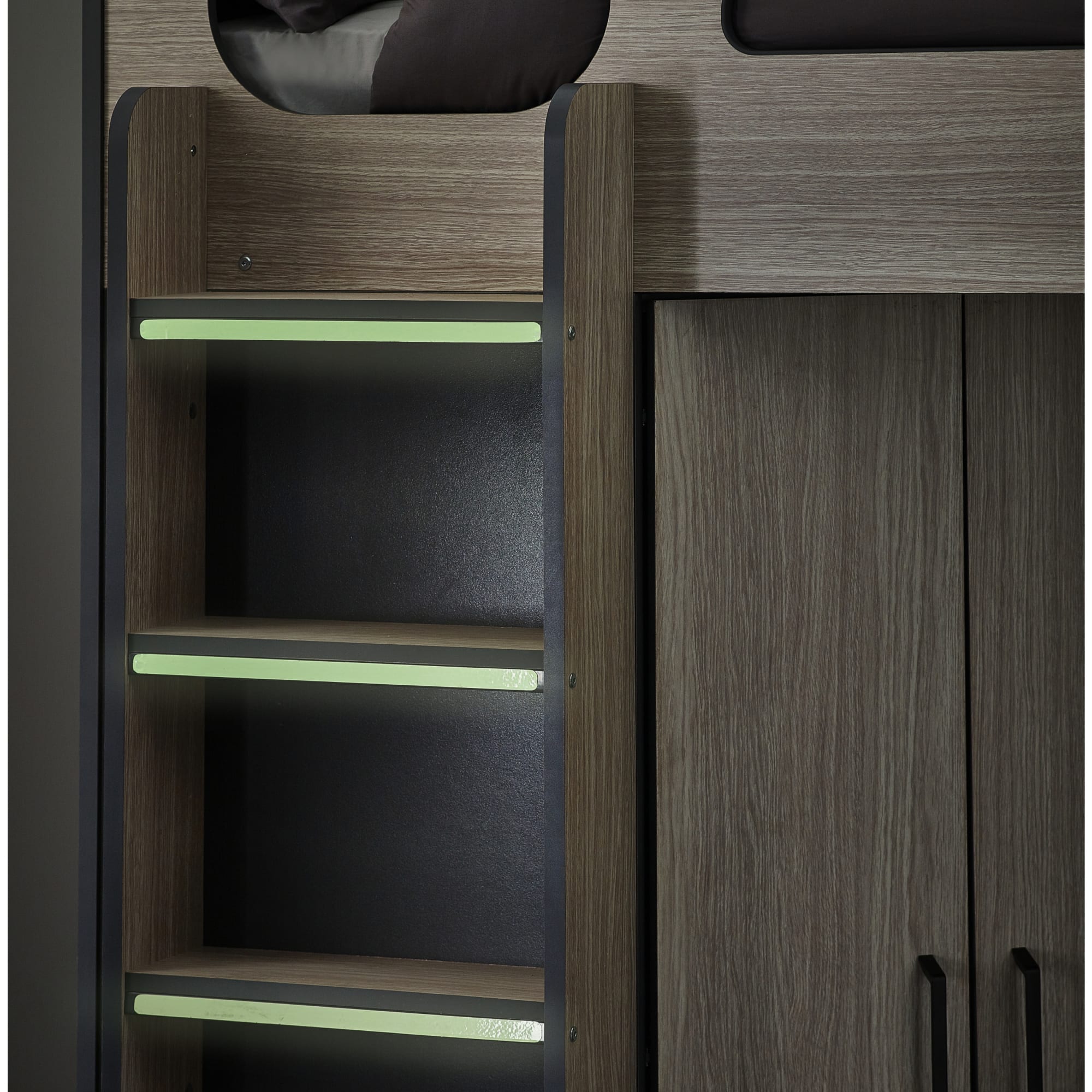 Hercules High Sleeper - Woodgrain & Anthracite