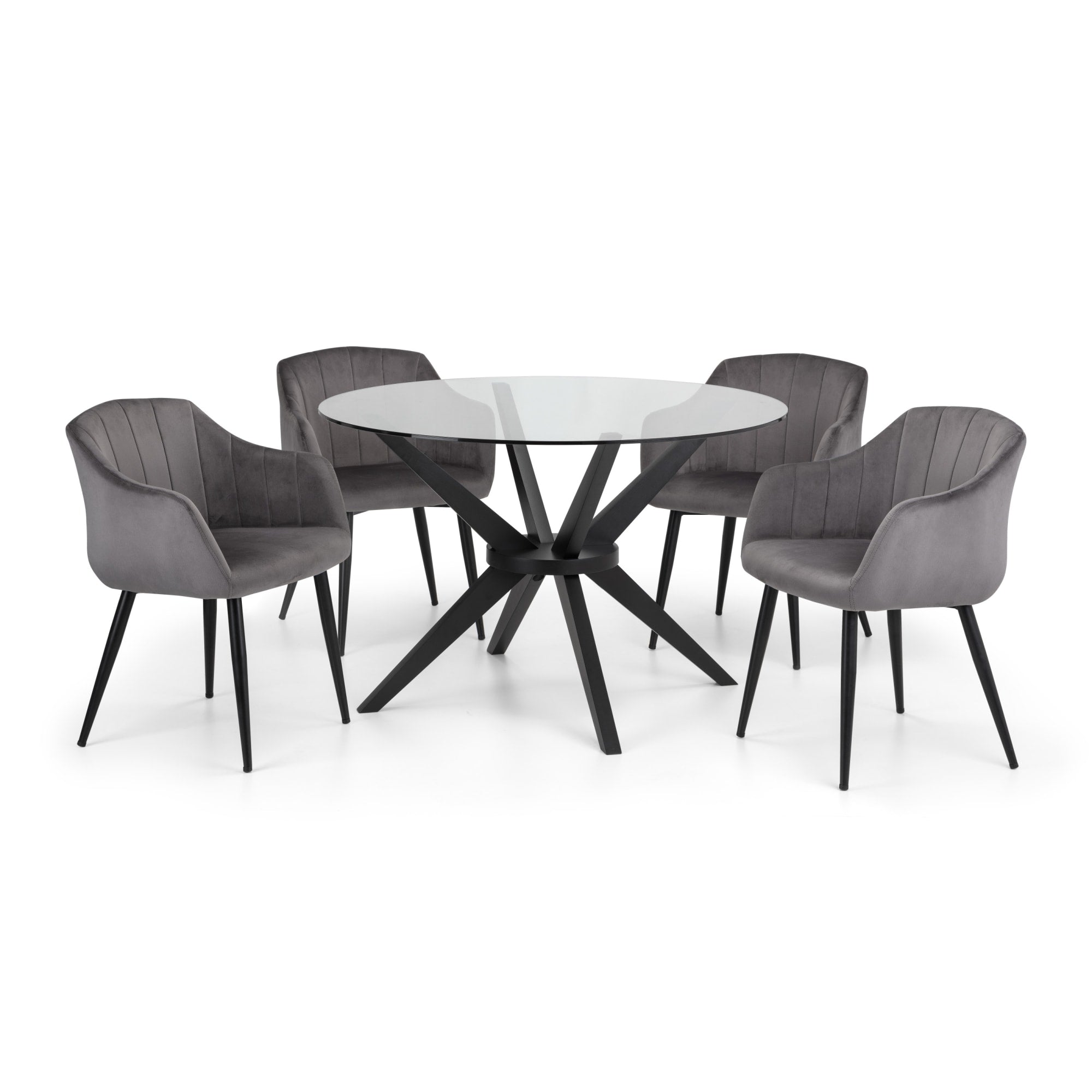 Set Of 2 Hobart Scalloped Dining Chairs - Grey