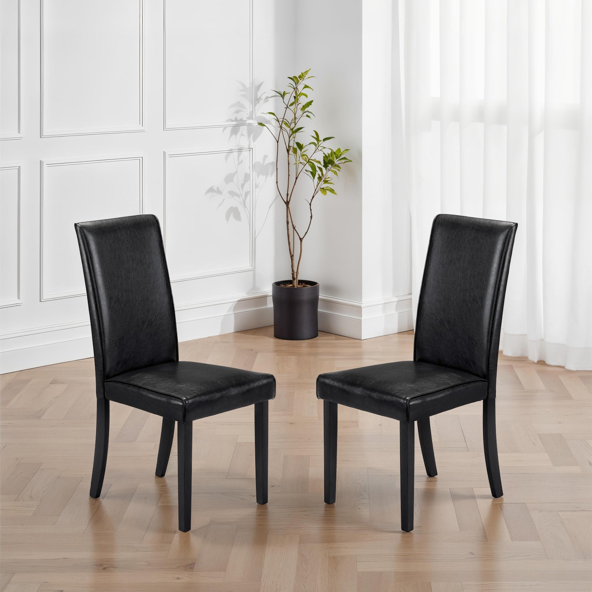 Set Of 2 Hudson Black Dining Chairs
