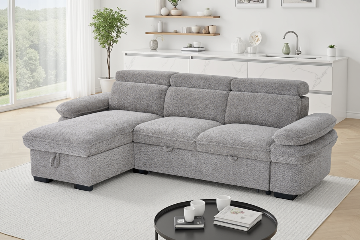 Hudson Sofabed Grey Universal Corner