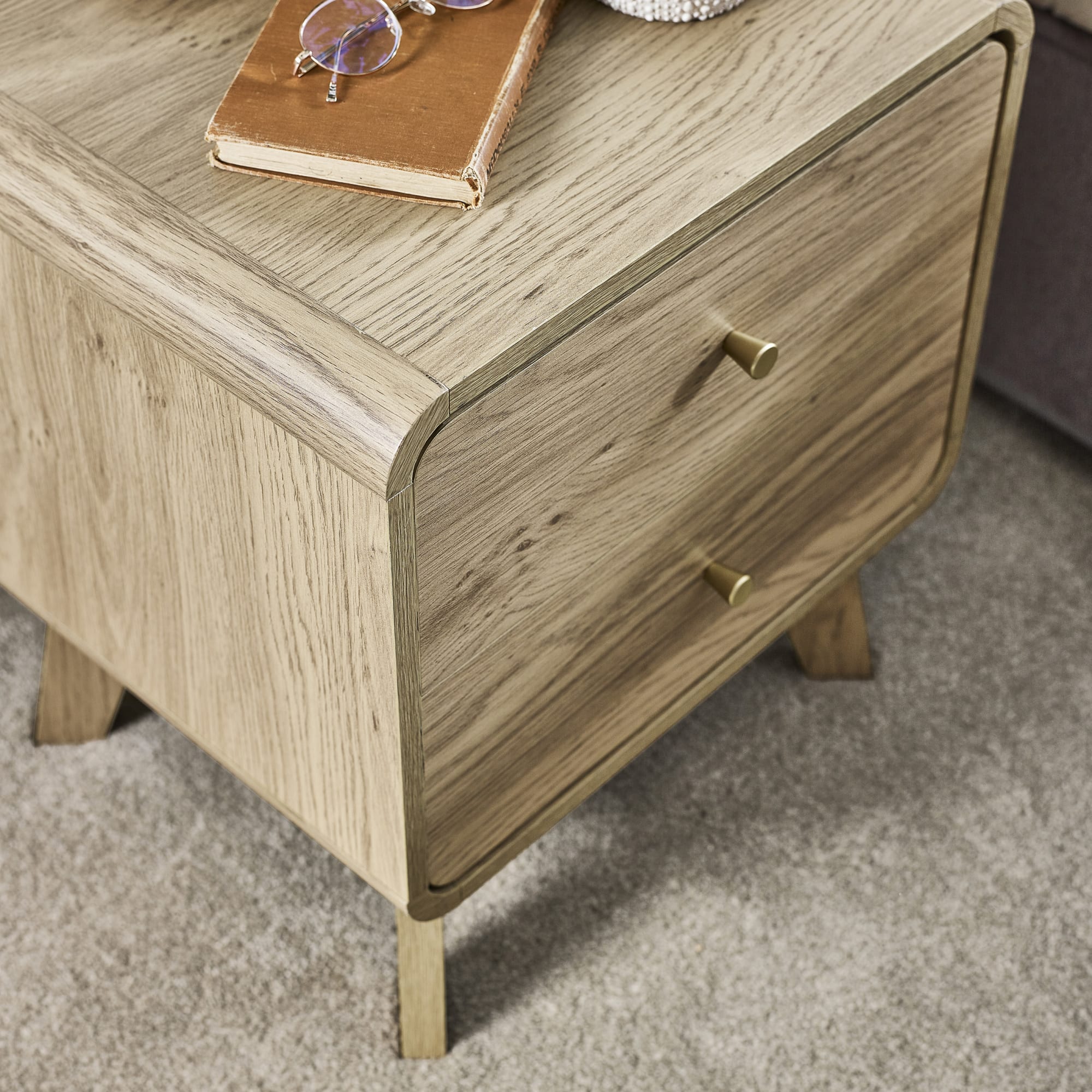 Ingrid 2 Drawer Bedside Oak