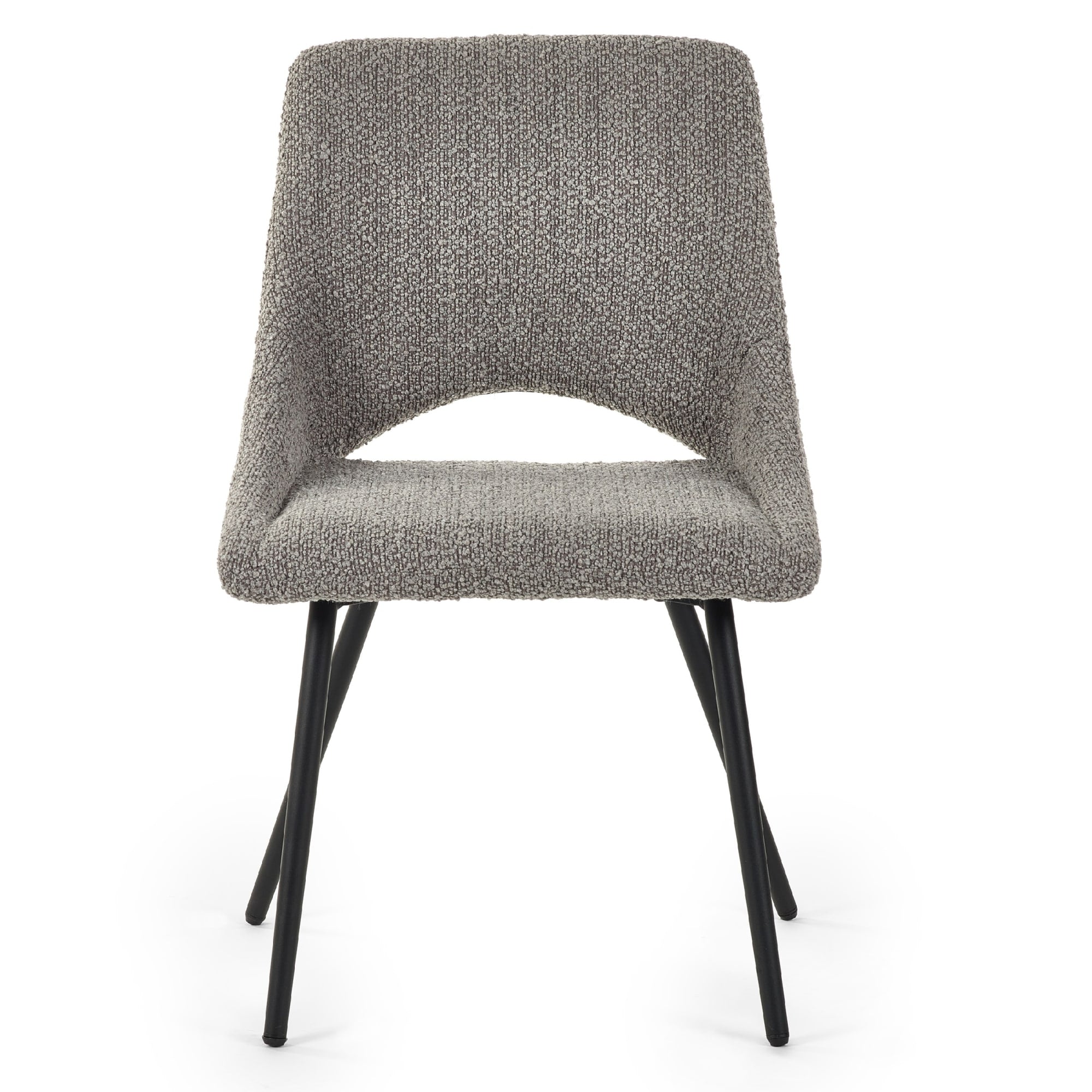 Set Of 2 Iris Boucle Dining Chairs - Grey