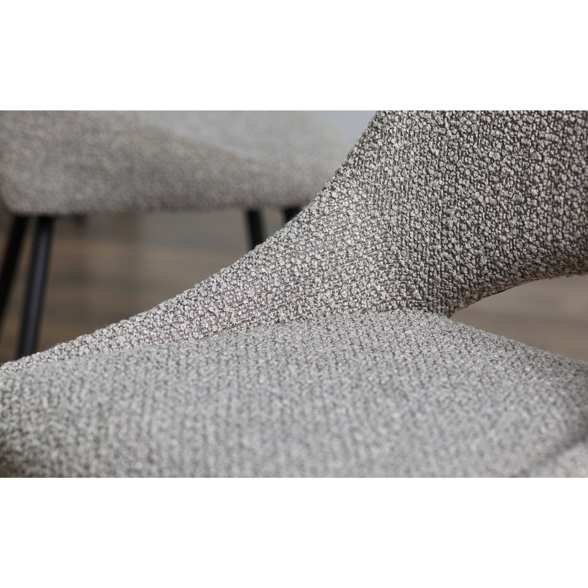 Set Of 2 Iris Boucle Dining Chairs - Grey