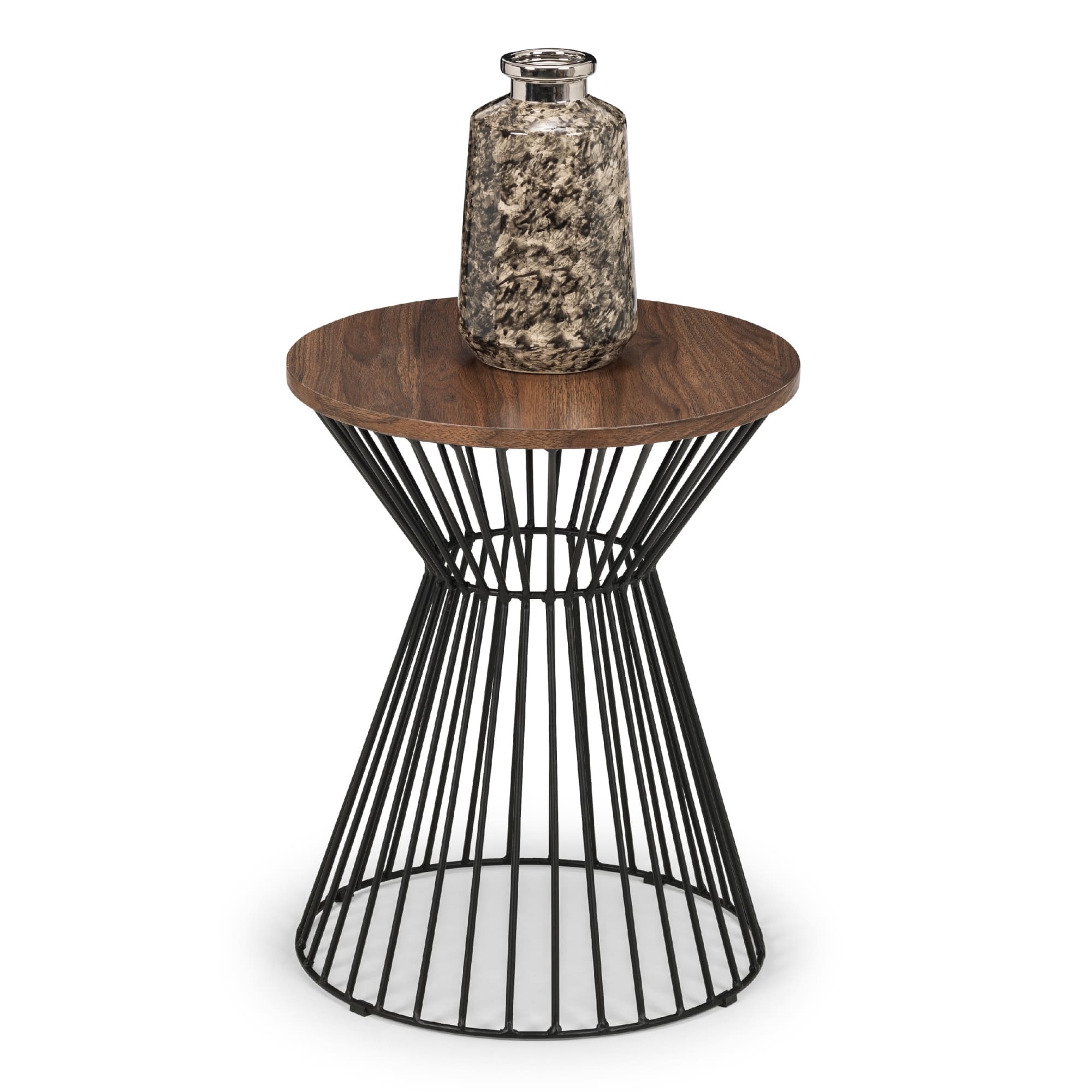 Jersey Round Wire Lamp Table - Walnut