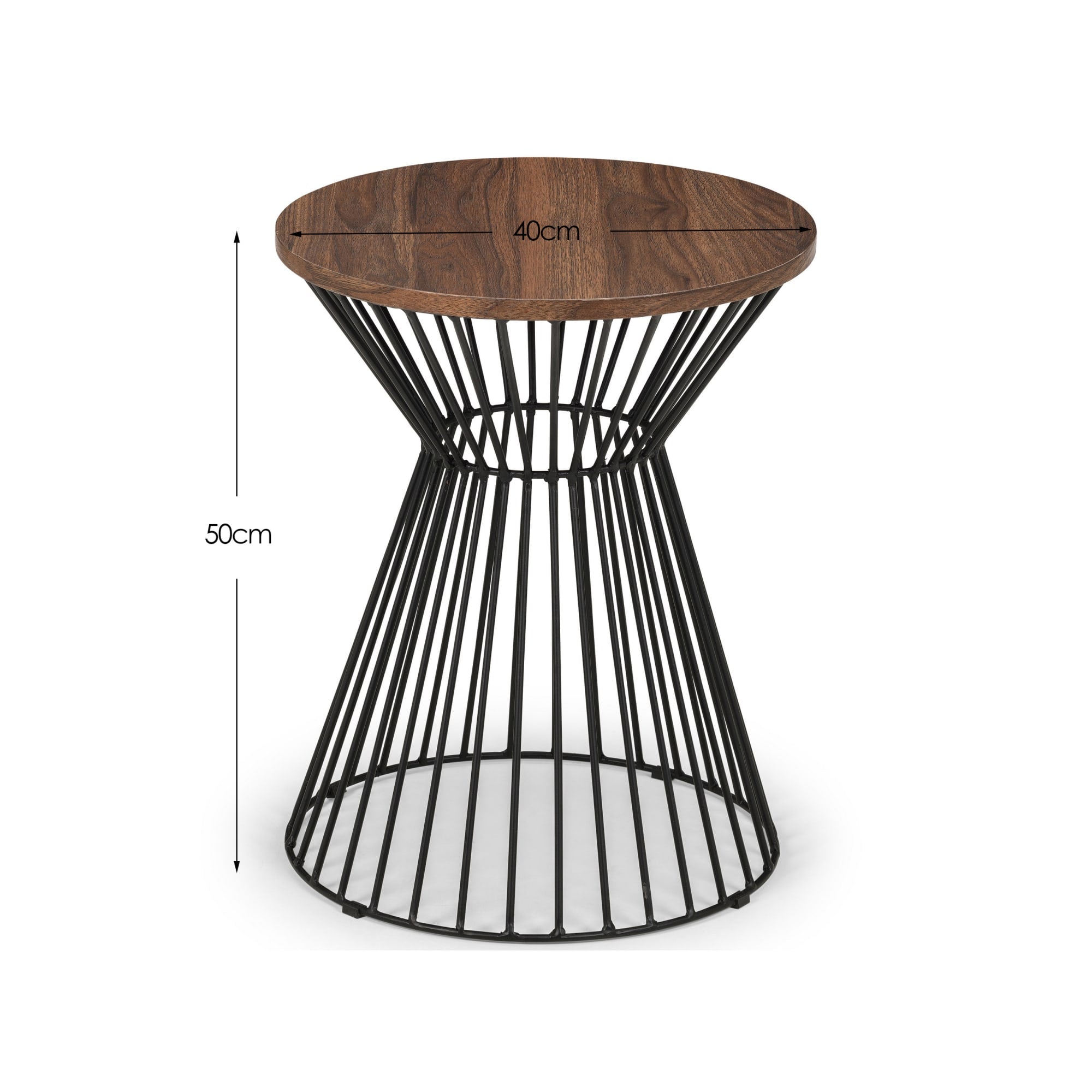 Jersey Round Wire Lamp Table - Walnut