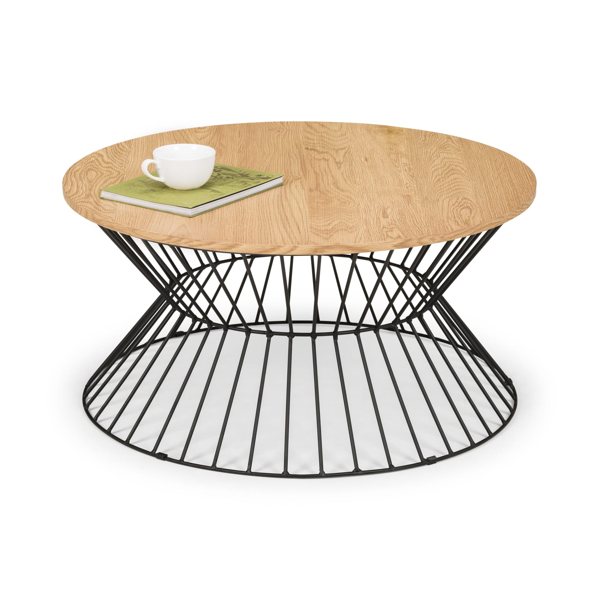 Jersey Round Wire Coffee Table - Euro Oak