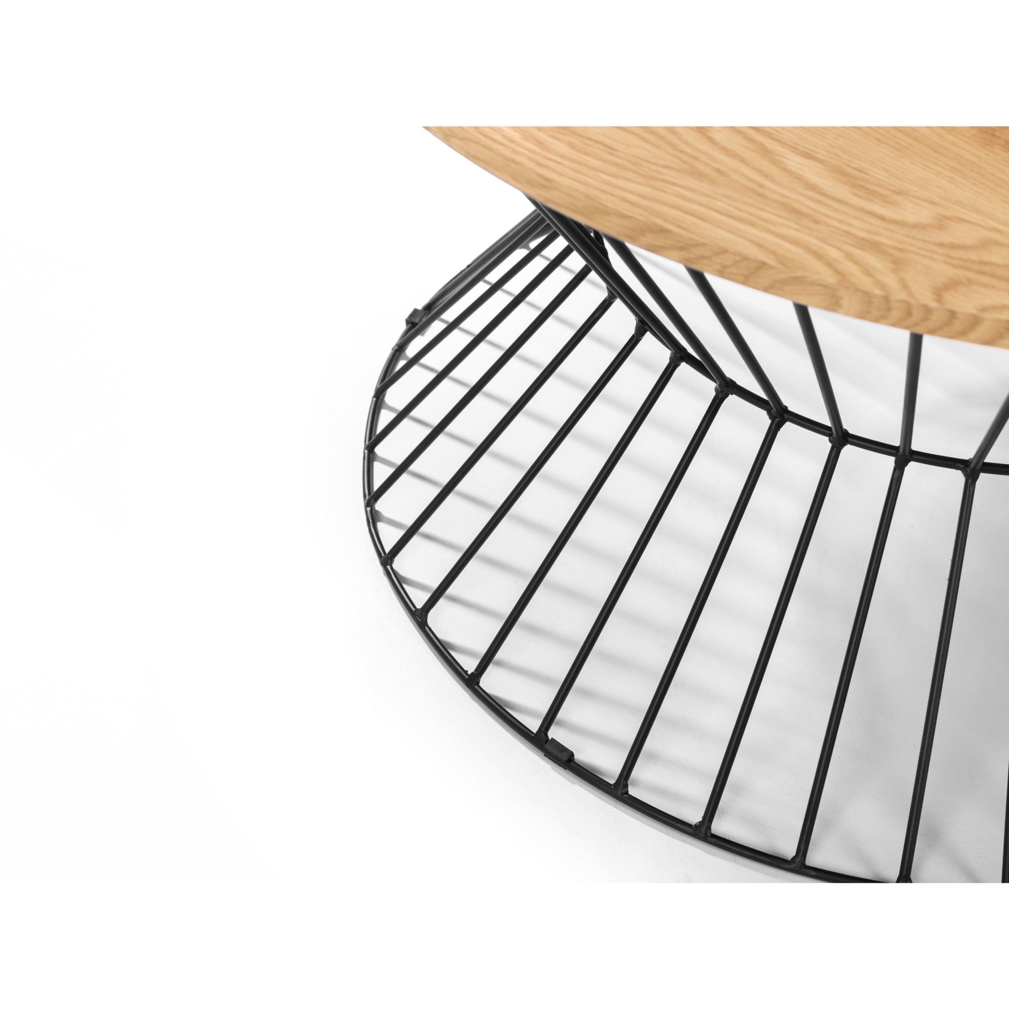 Jersey Round Wire Coffee Table - Euro Oak