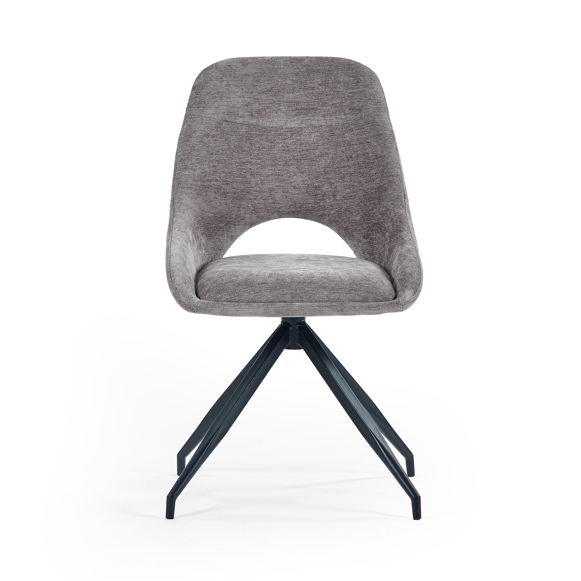 Jonah Set of 2 Grey Chenille Upholstered Dining Chairs