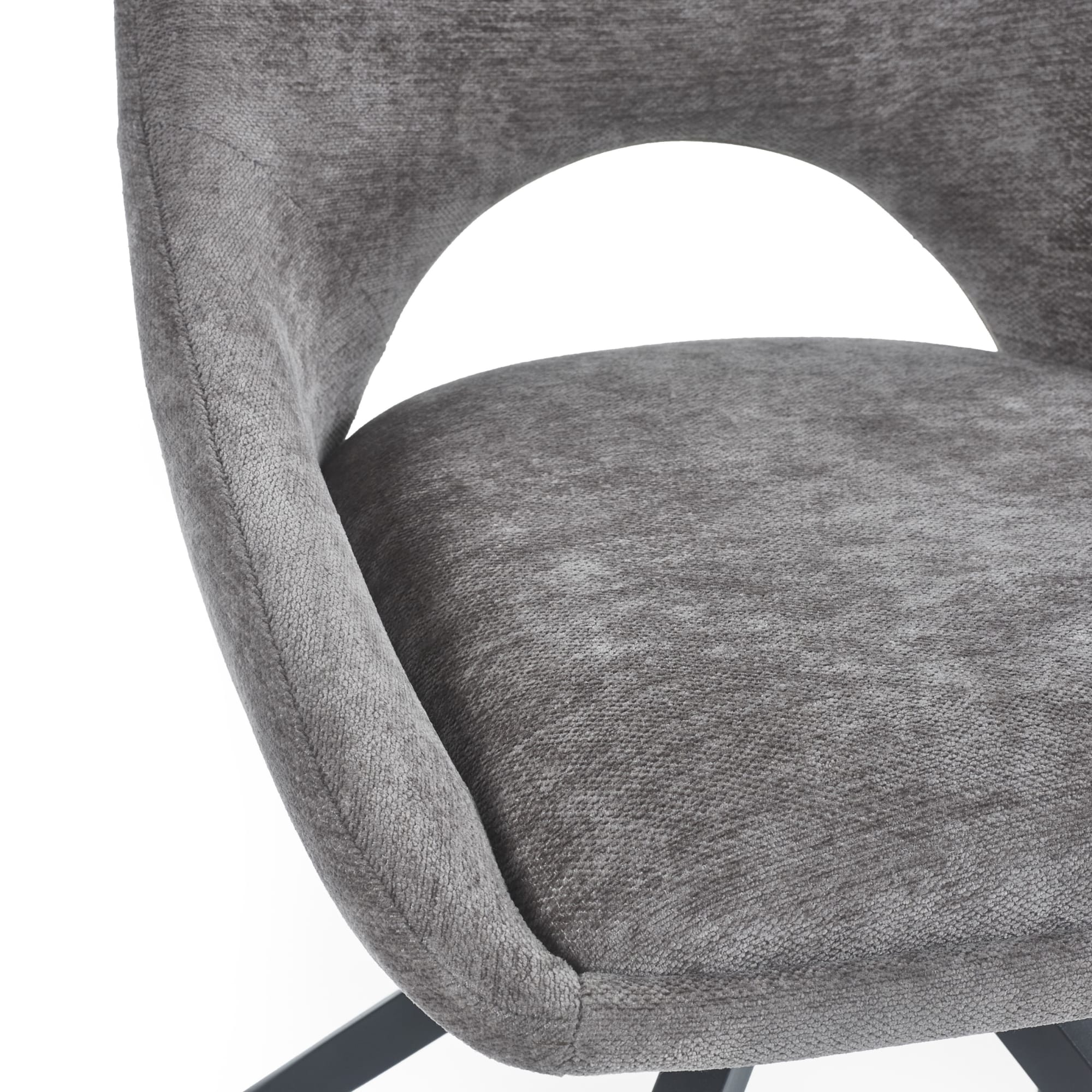 Jonah Set of 2 Grey Chenille Upholstered Dining Chairs