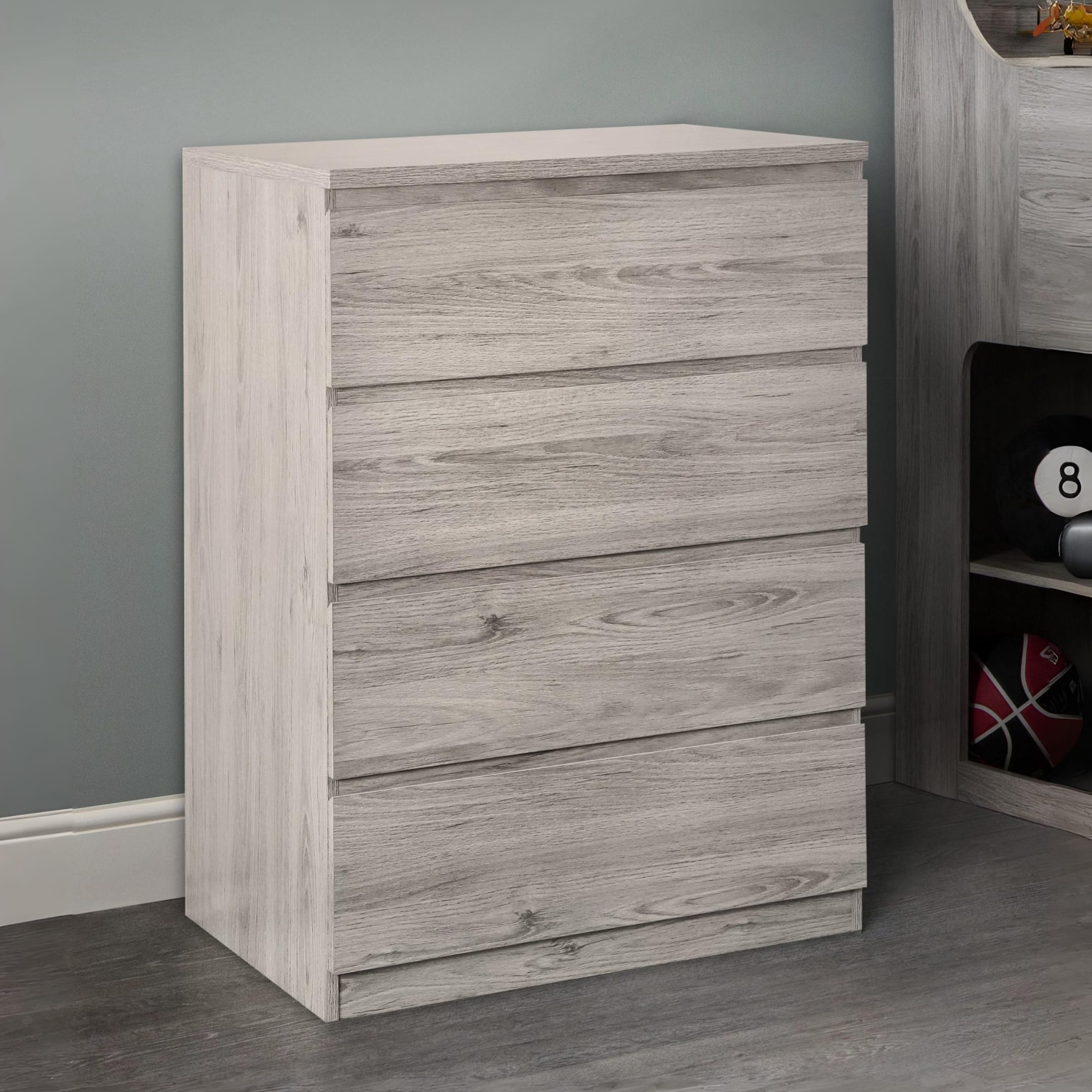 Jupiter 4 Drawer Chest- Grey Oak