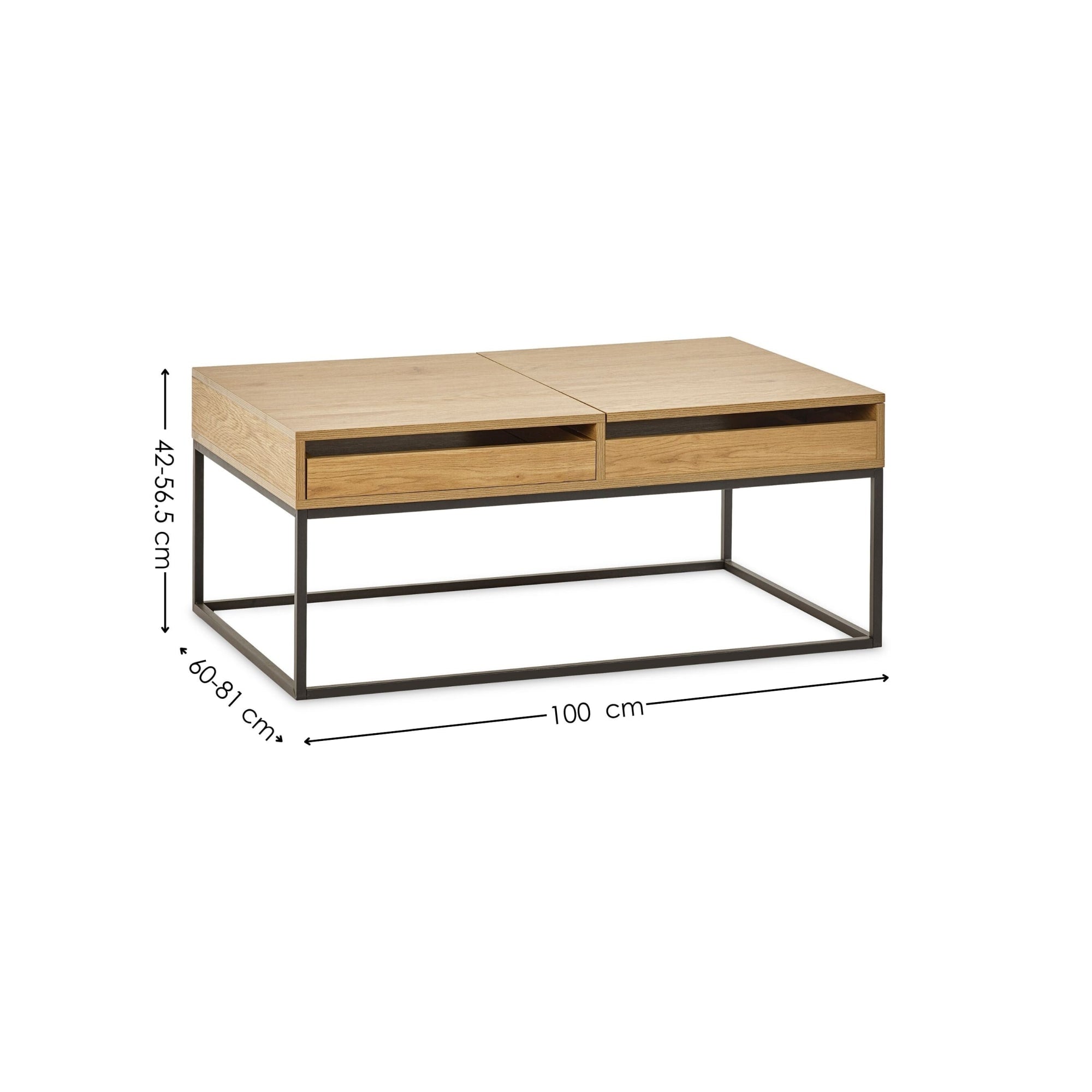 Kade 100cm Oak Effect Rectangular Storage Coffee Table