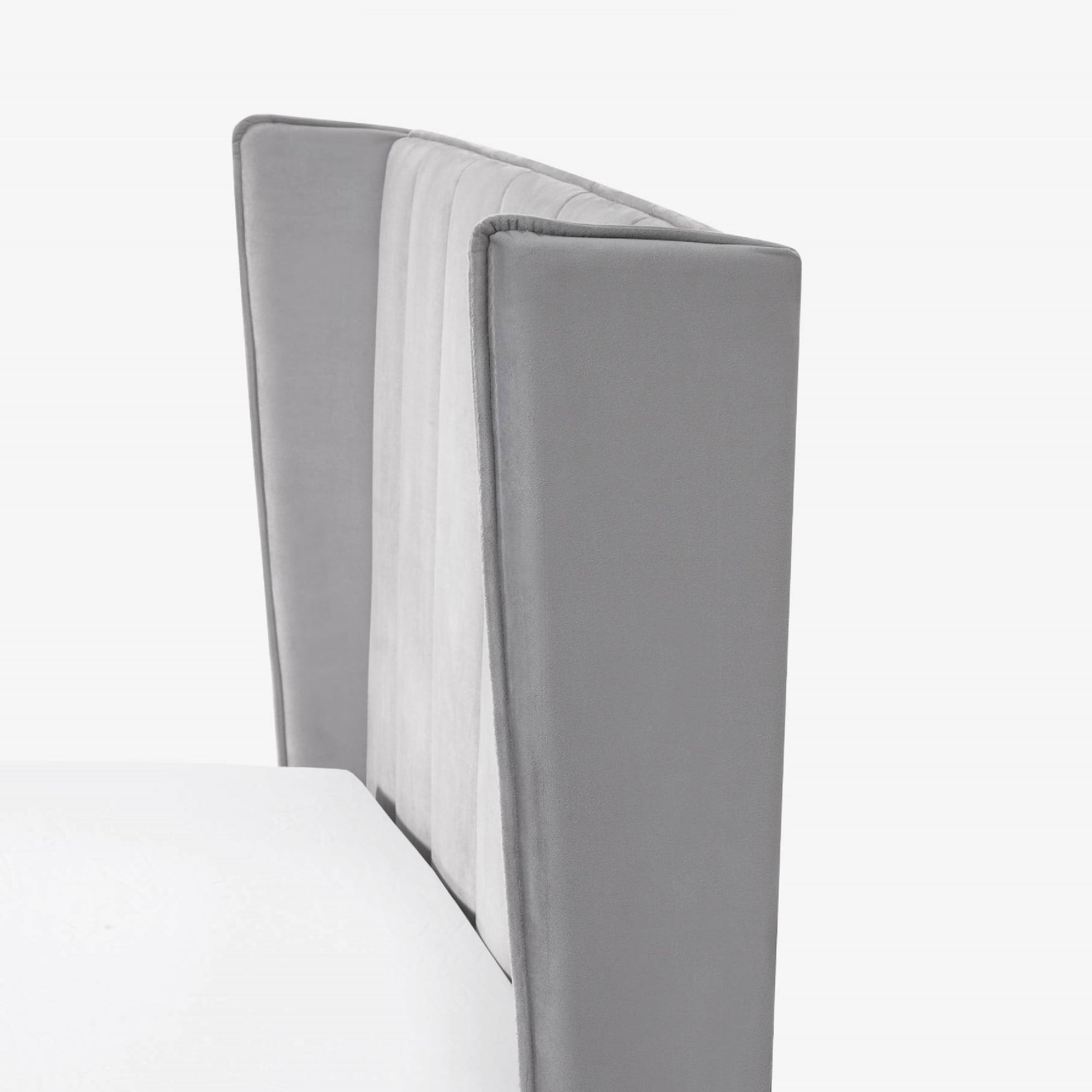 Katie Grey Velvet Upholstered 150cm Kingsize Bed