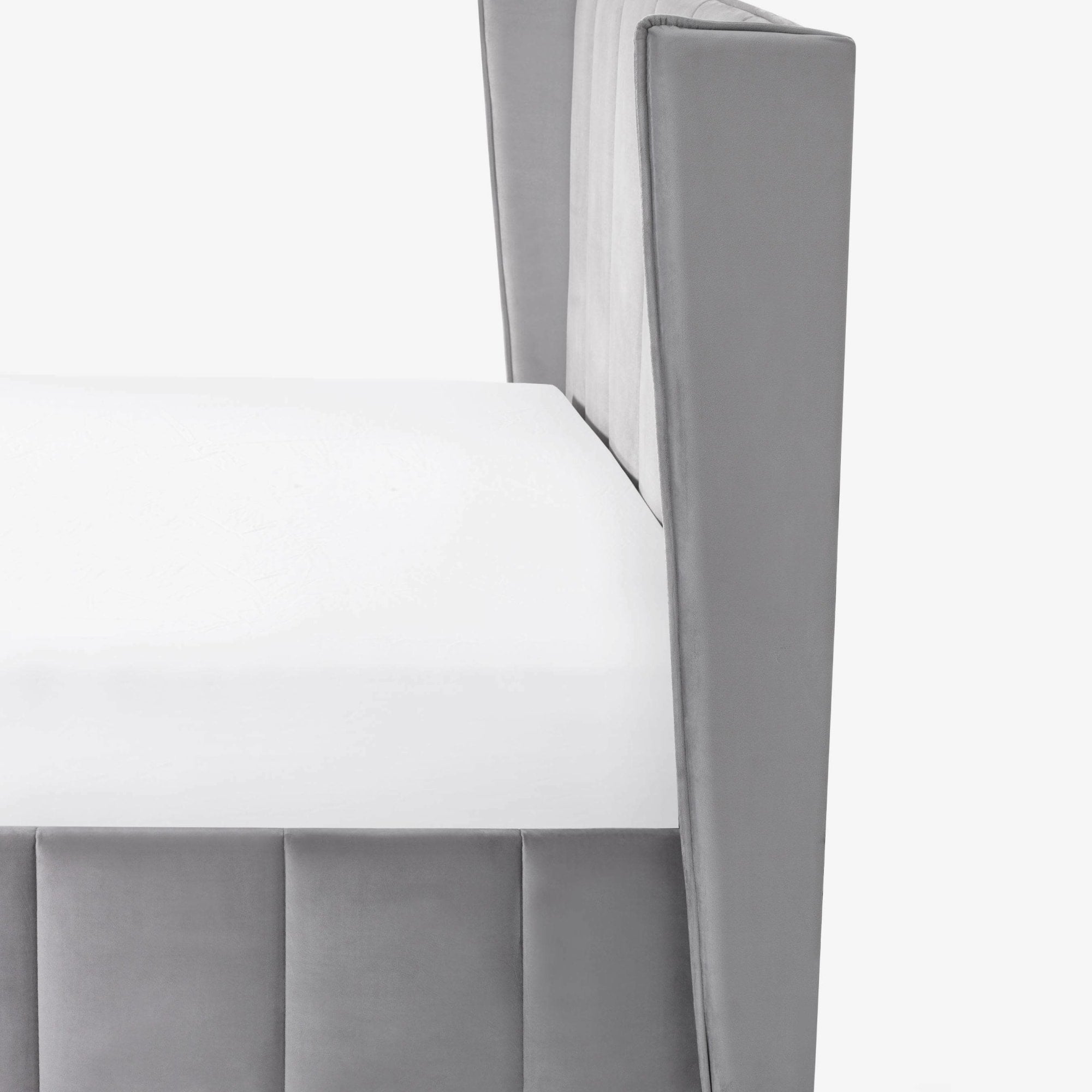 Katie Grey Velvet Upholstered 135cm Double Ottoman Storage Bed