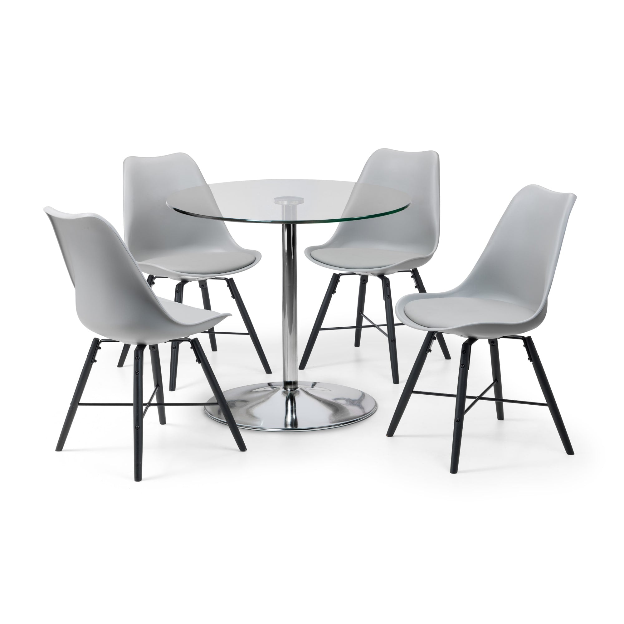 Kudos Chrome & Glass Pedestal Table