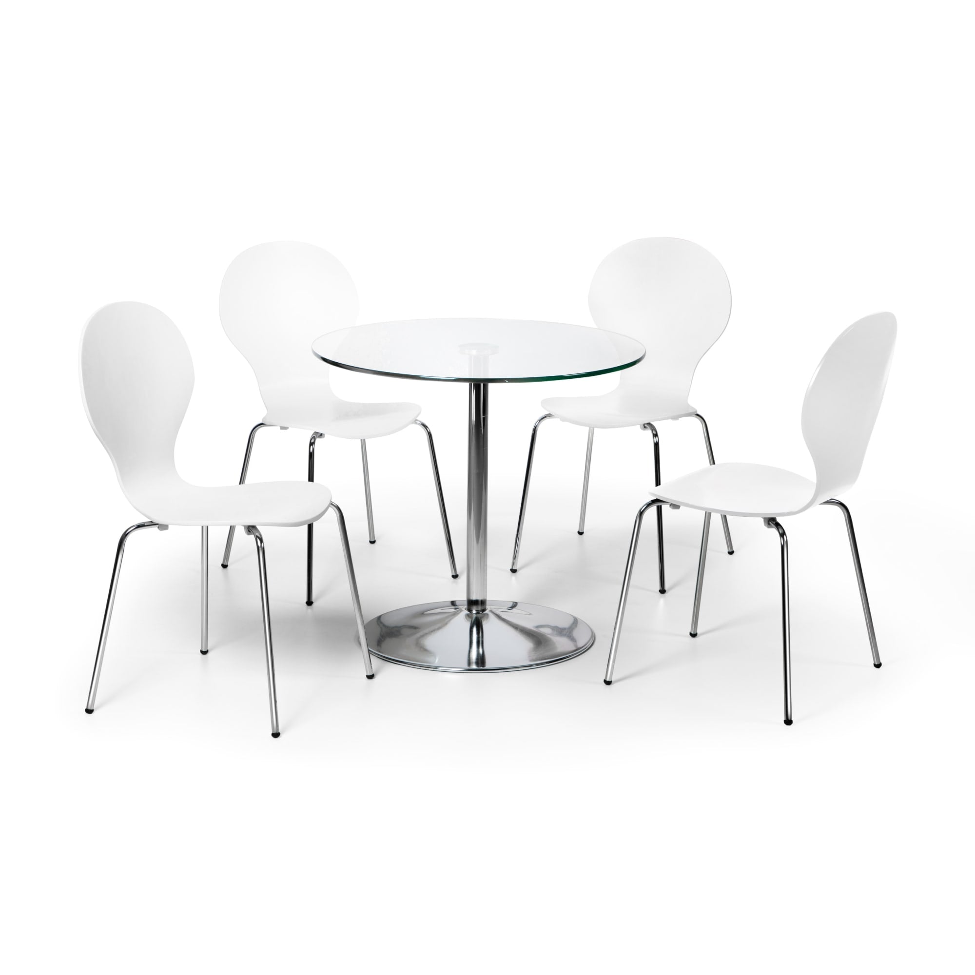 Kudos Chrome & Glass Pedestal Table