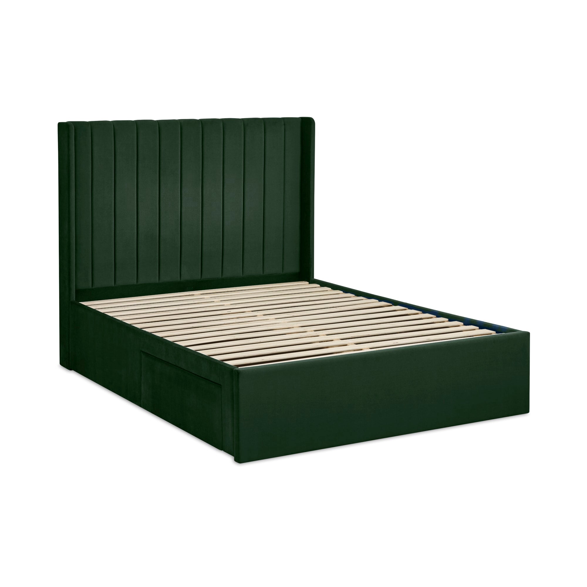 Leila Bottle Green Dual Storage Door 150cm Kingsize Bed