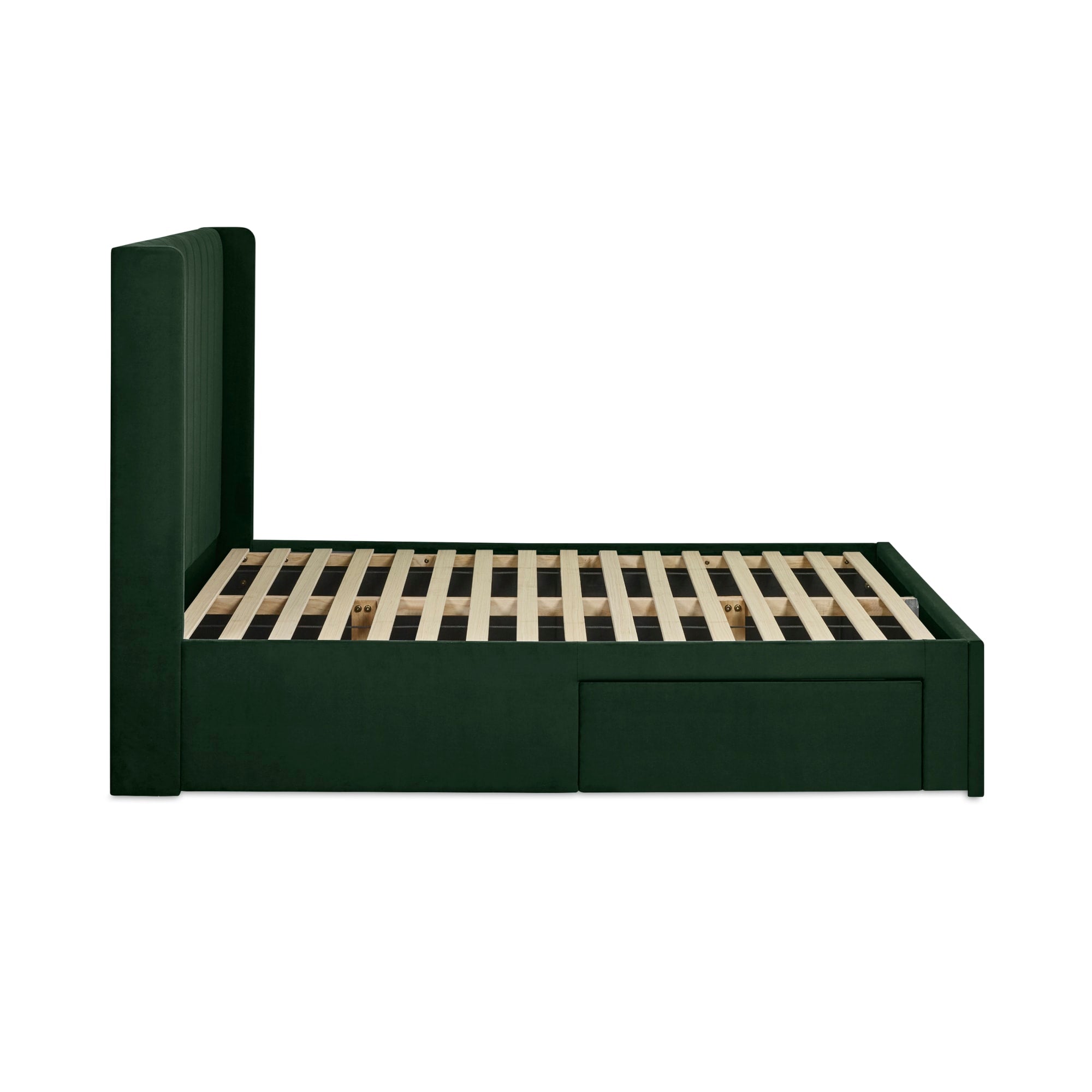 Leila Bottle Green Dual Storage Door 150cm Kingsize Bed