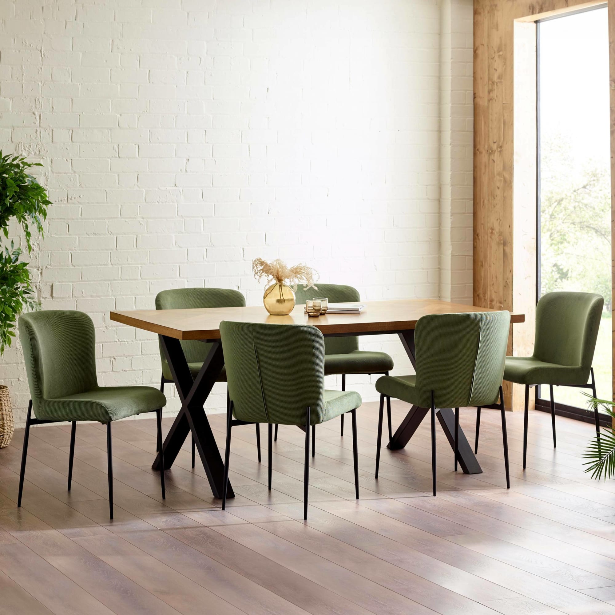 Set of 2 Leonie Dining Chairs - Green