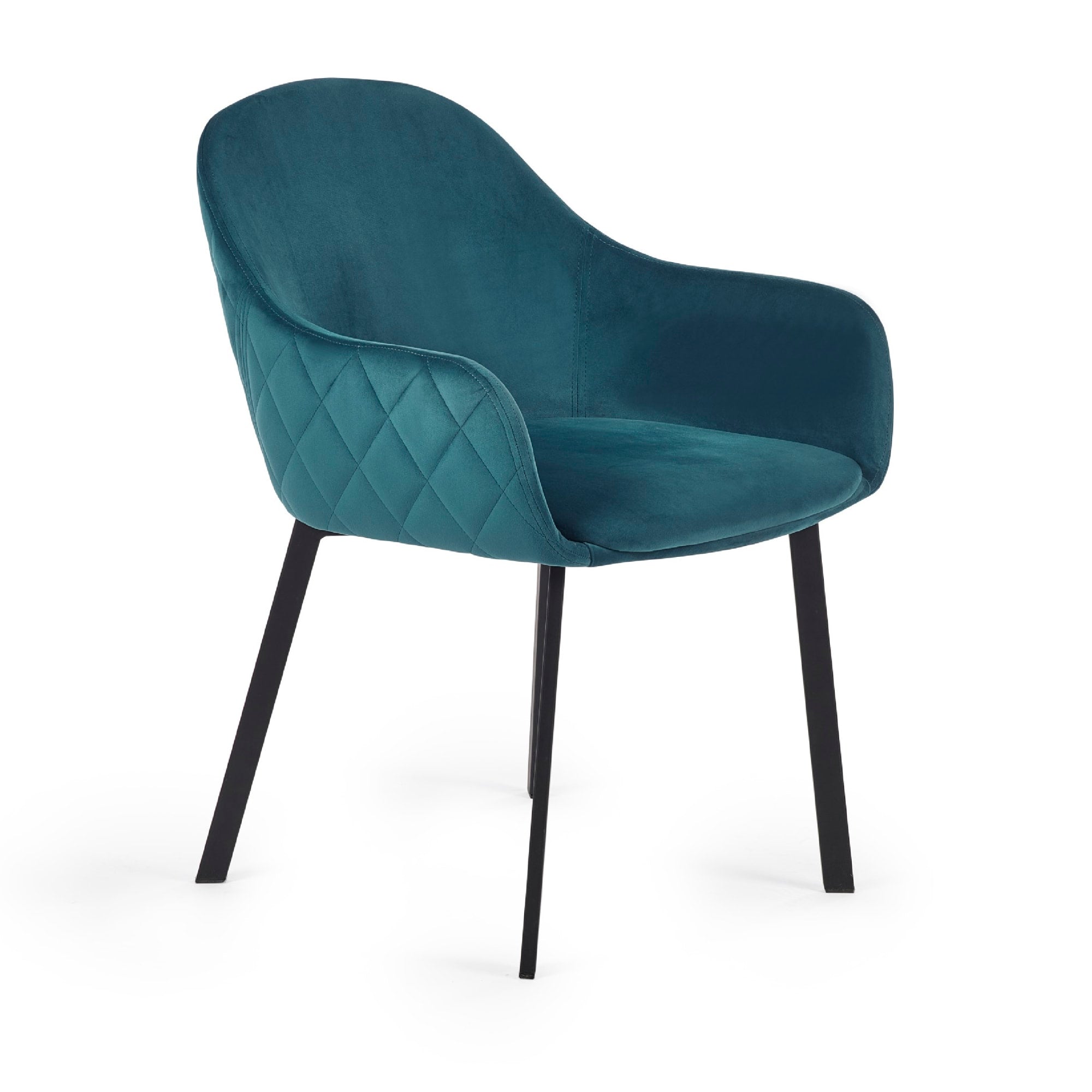 Set Of 2 Lima Dining Chairs - Teal Velvet
