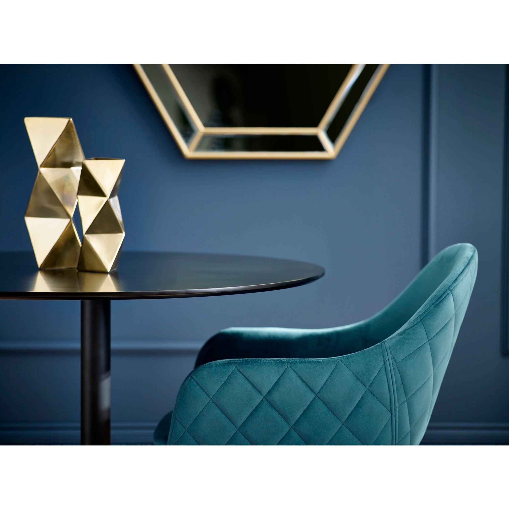Set Of 2 Lima Dining Chairs - Teal Velvet