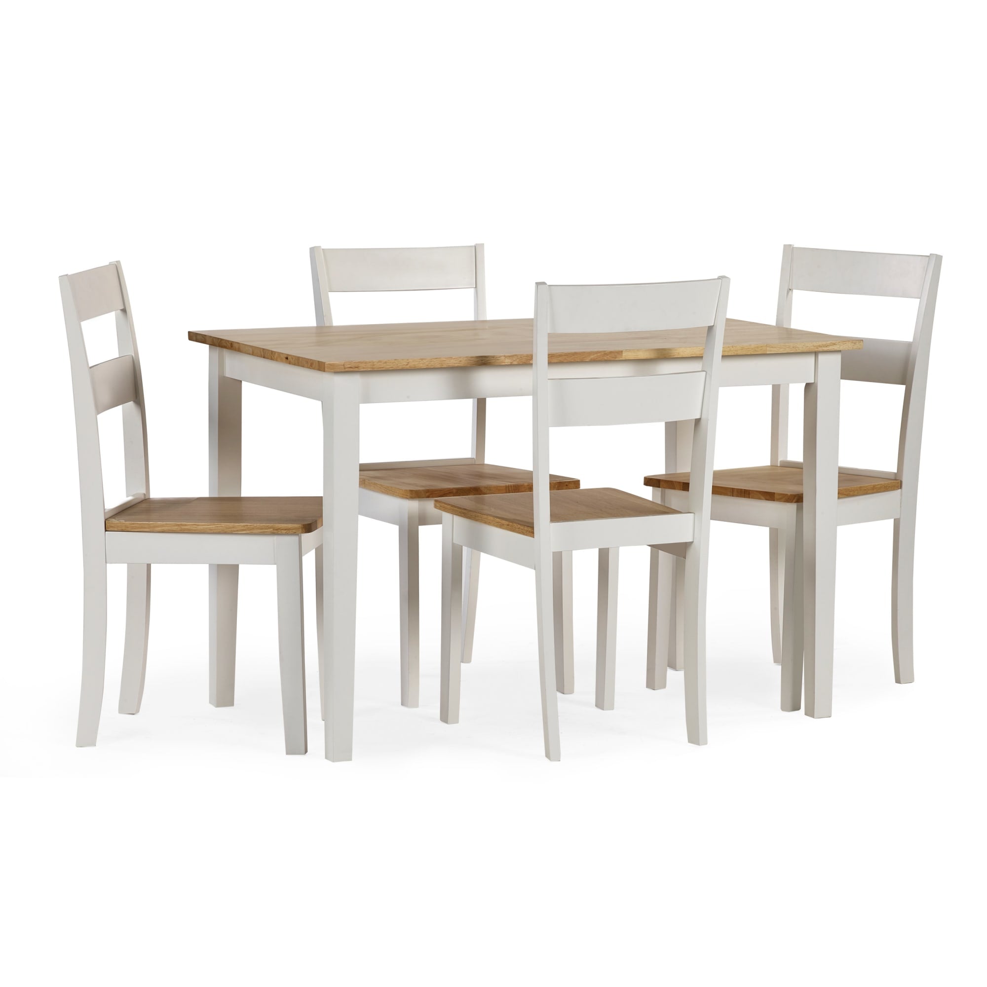Linwood White and Natural 114cm Small Rectangular Dining Table