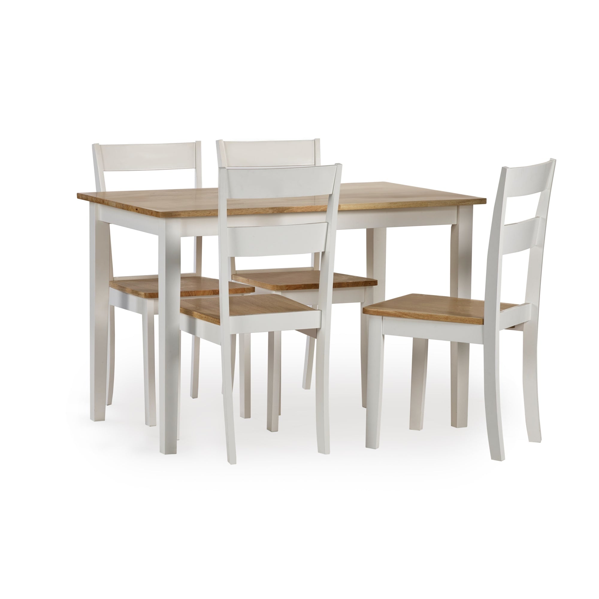 Linwood White and Natural 114cm Small Rectangular Dining Table