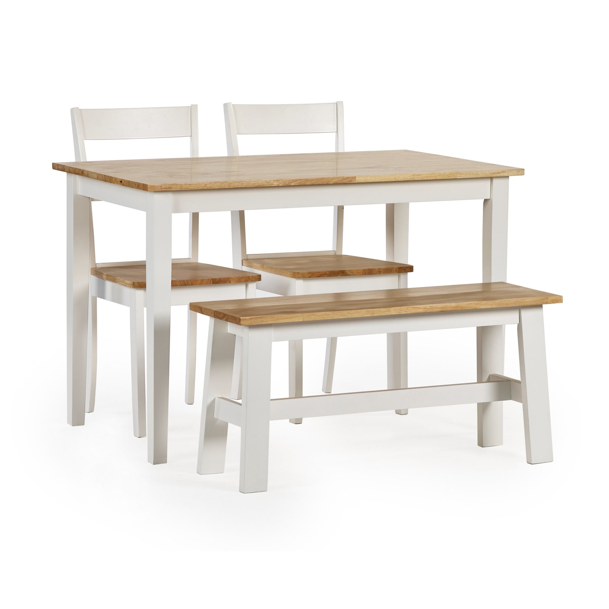 Linwood White and Natural 114cm Small Rectangular Dining Table