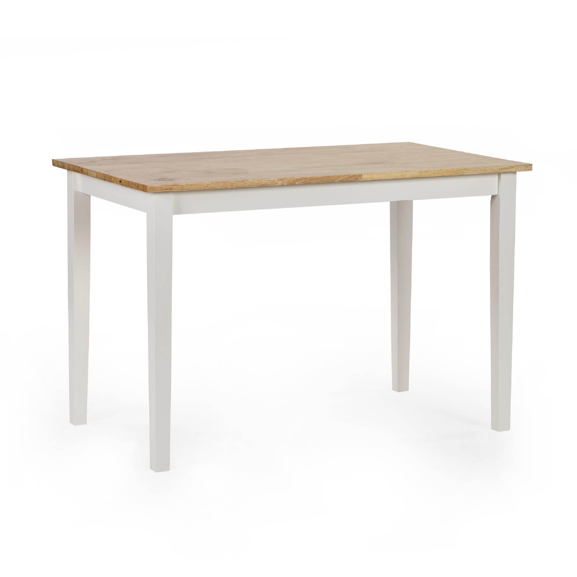 Linwood White and Natural 114cm Small Rectangular Dining Table