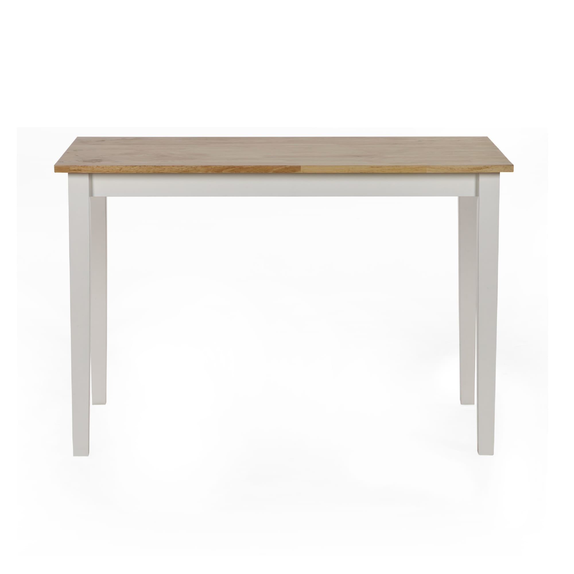 Linwood White and Natural 114cm Small Rectangular Dining Table