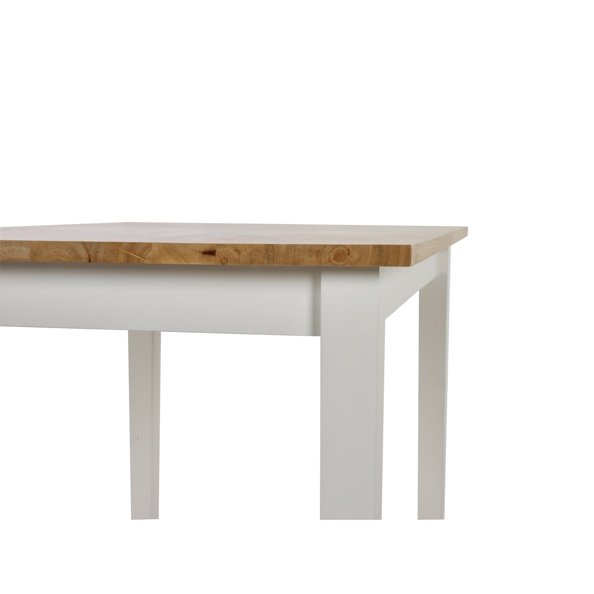 Linwood White and Natural 114cm Small Rectangular Dining Table