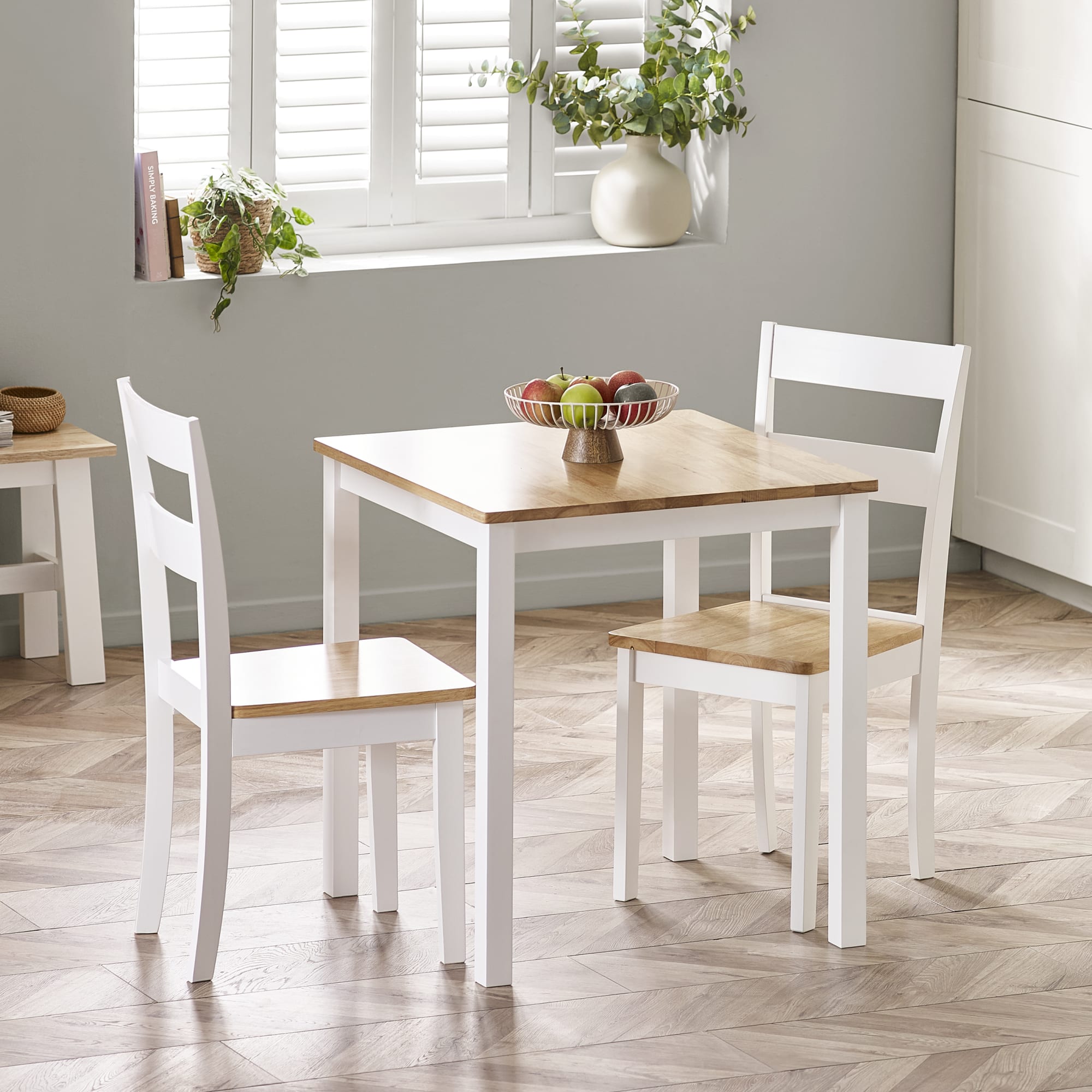 Linwood White and Oak 69cm Square Dining Table